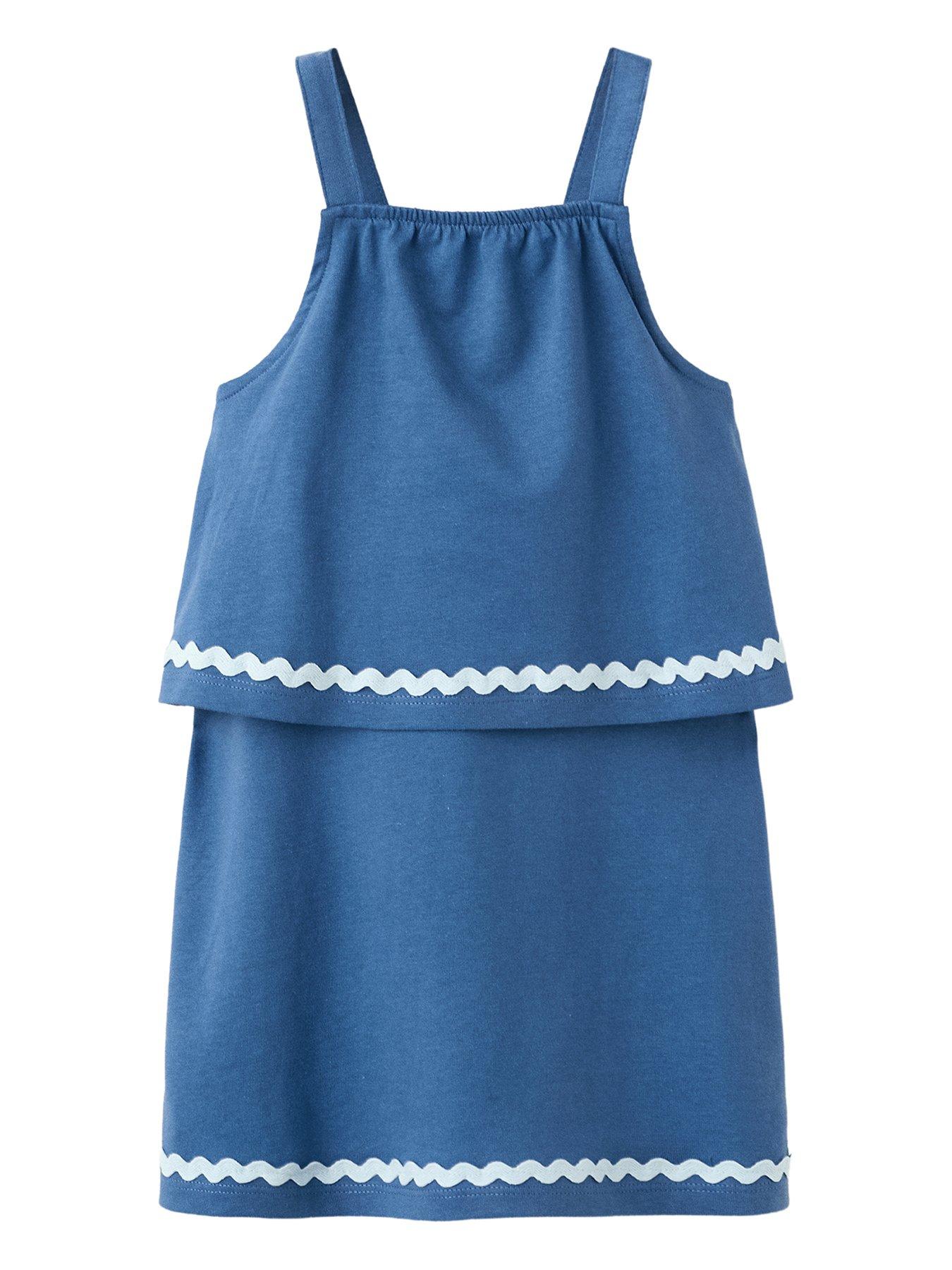 Mango Younger Girls Tiered Jersey Dress - Navy