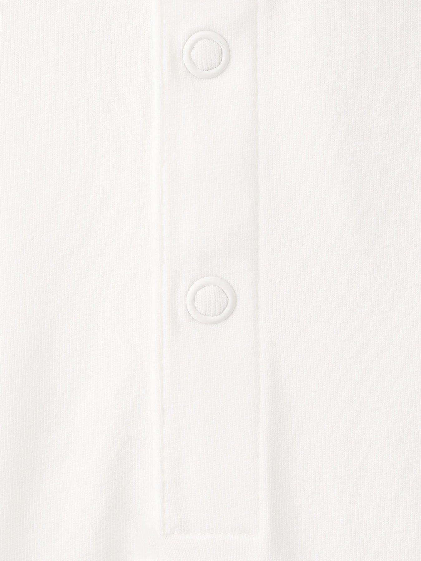 Image 3 of 4 of Mango Unisex Baby Short Sleeve Collared Bodysuit - Light Cream