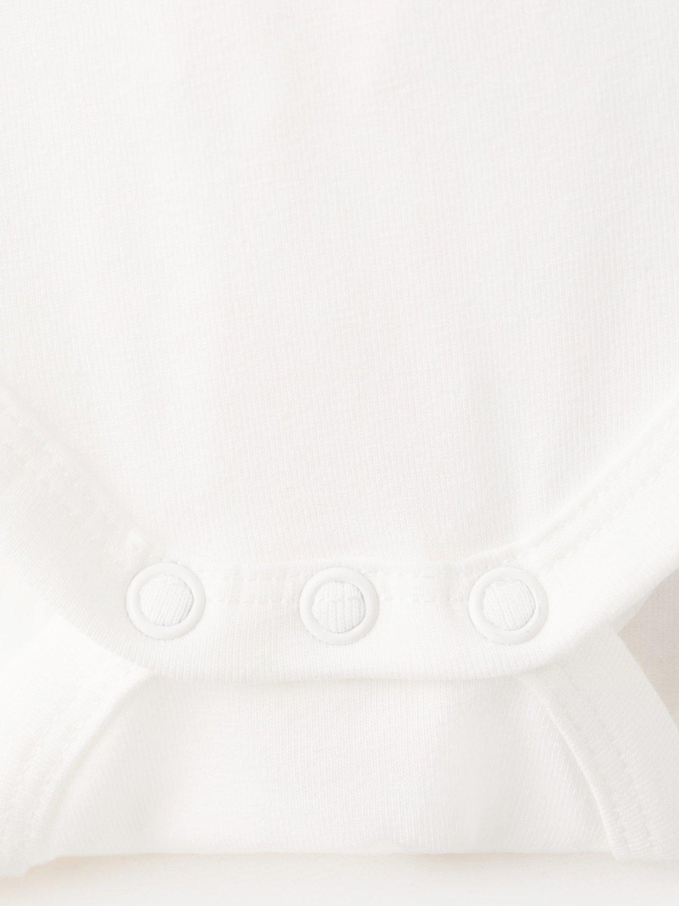 Image 4 of 4 of Mango Unisex Baby Short Sleeve Collared Bodysuit - Light Cream