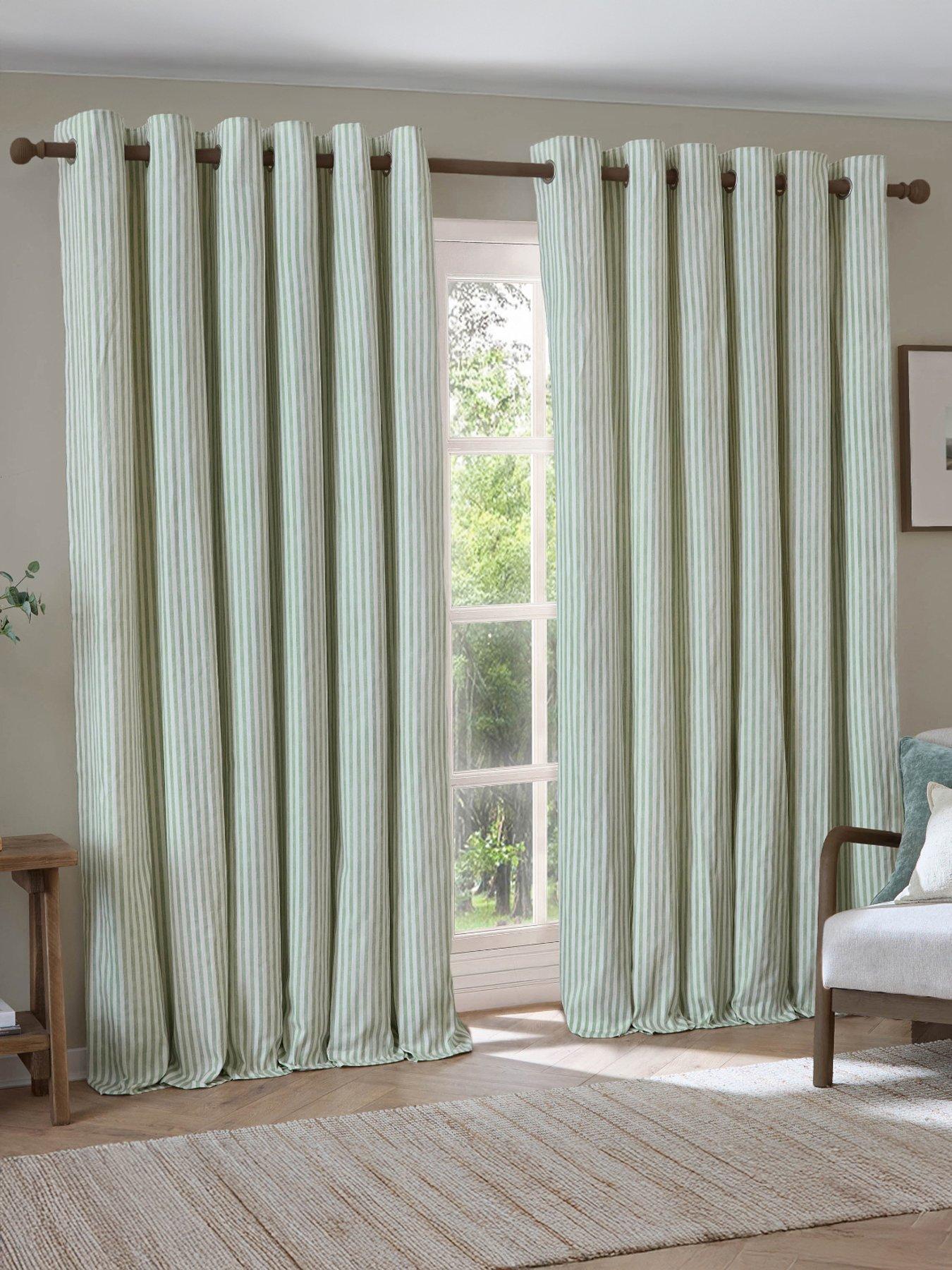 Yard Hebden Stripe Blackout Eyelet Curtains