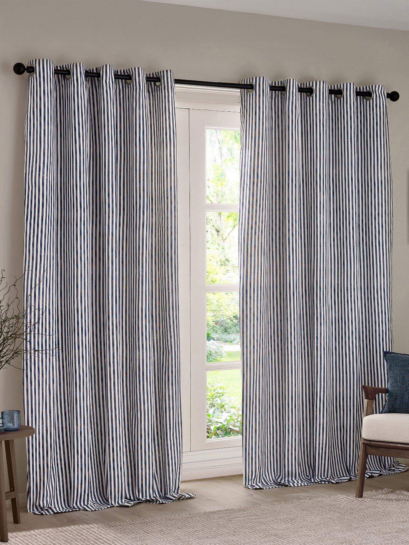 Image 1 of 6 of Yard Hebden Stripe Blackout Eyelet Curtains