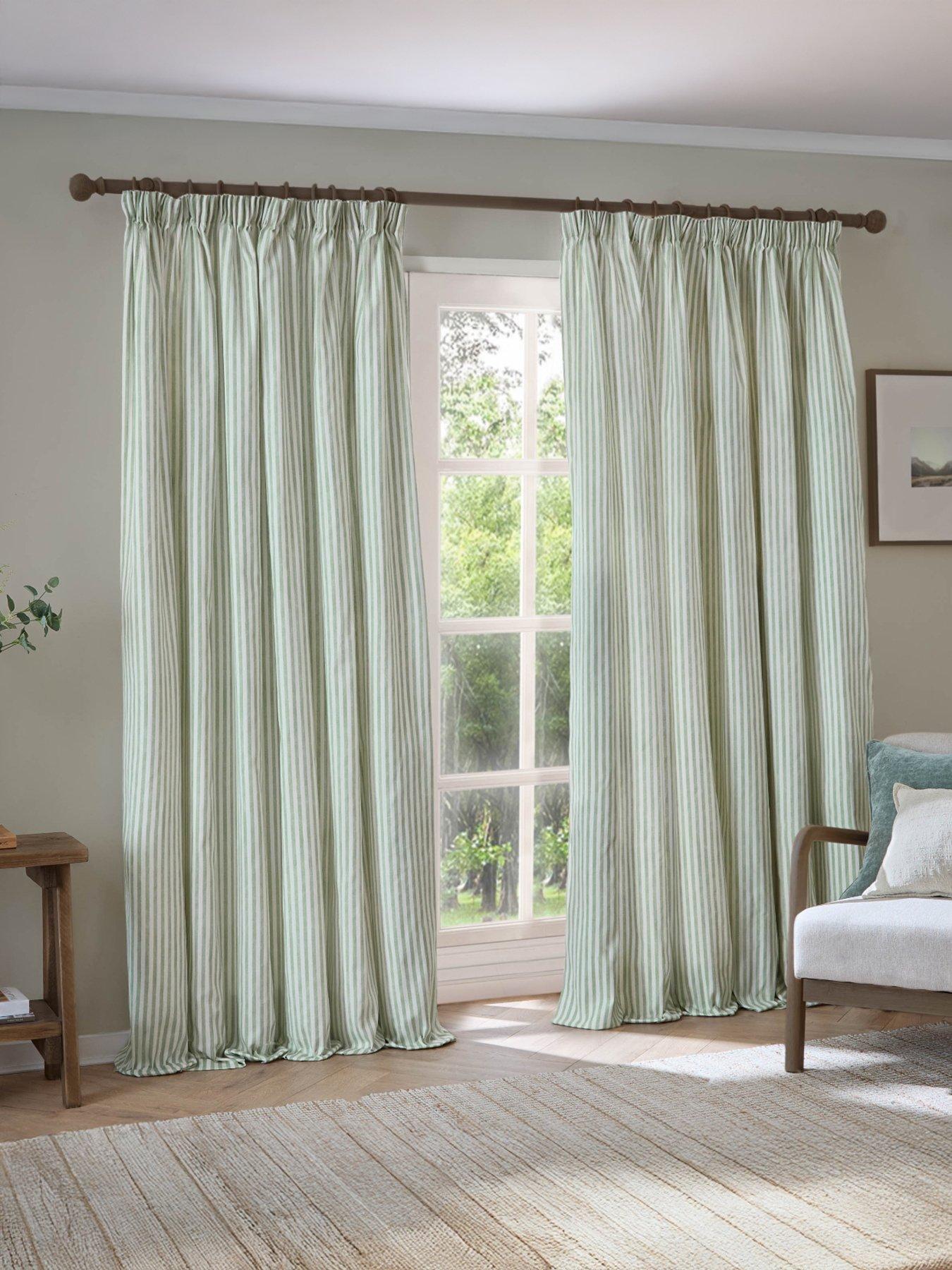 Image 1 of 7 of Yard Hebden Pencil Pleat Curtains Eucalyptus