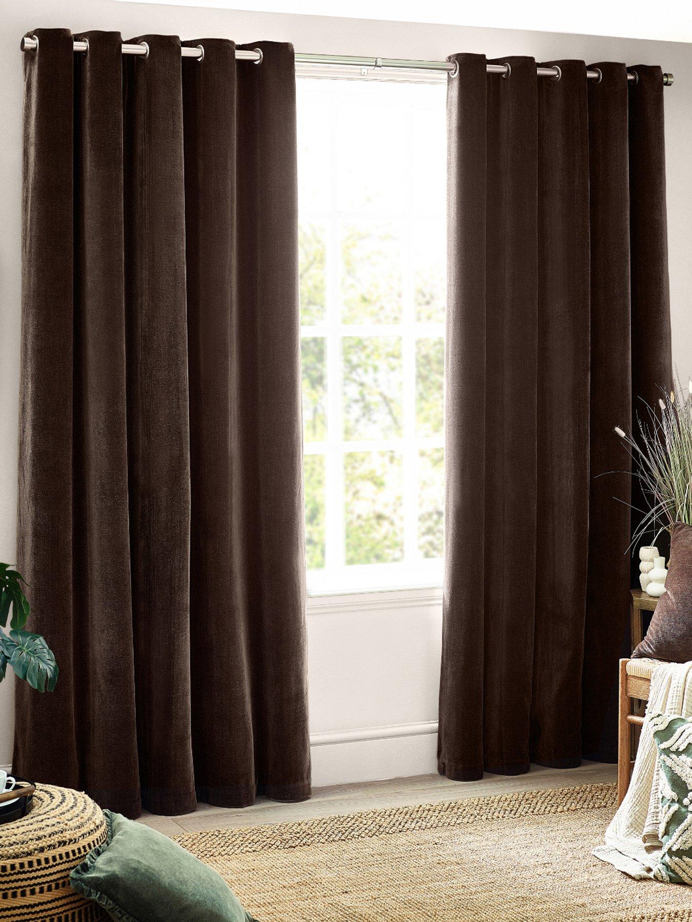 Yard Heavy Chenille Blackout Eyelet Curtains