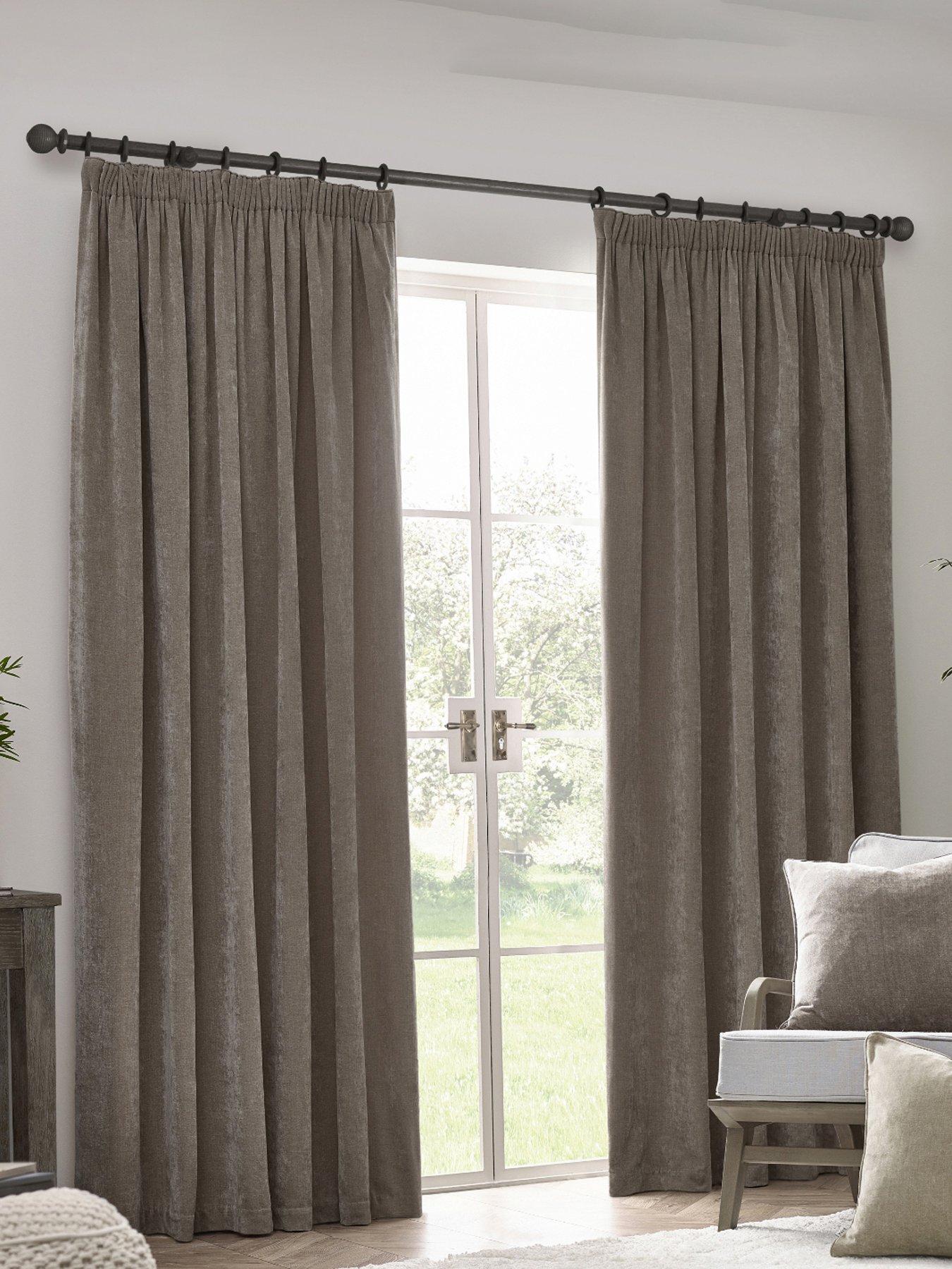 Yard Heavy Chenille Blackout Pencil Pleat Curtains