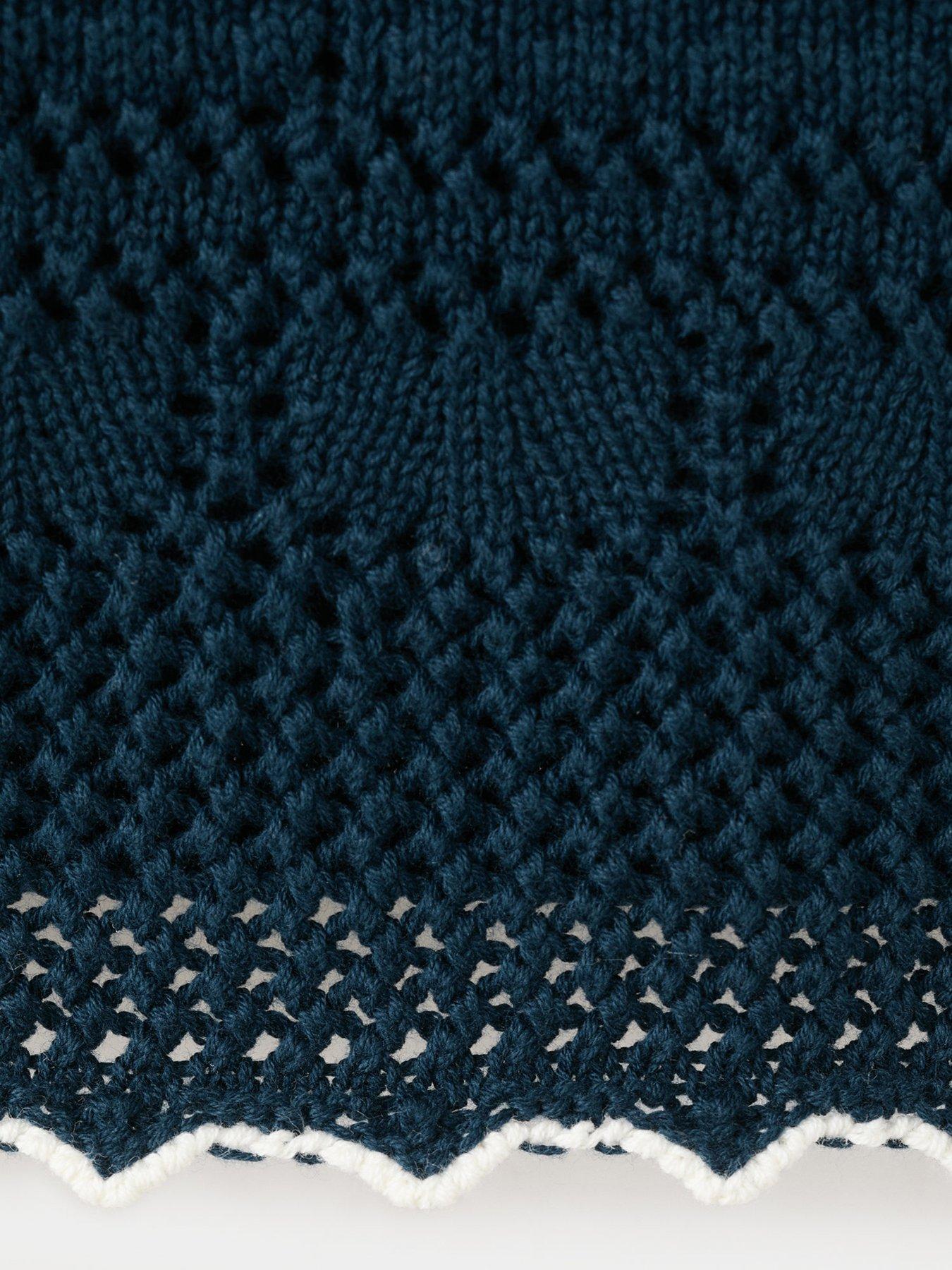 Image 5 of 5 of Mango Girls Crochet Co-Ord Top - Navy