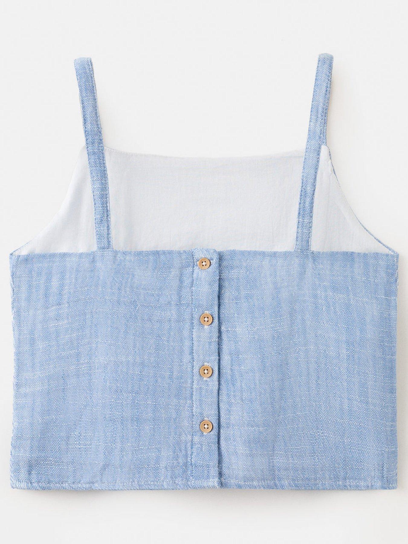 Image 2 of 4 of Mango Girls Embroidered Co-Ord Blouse - Blue