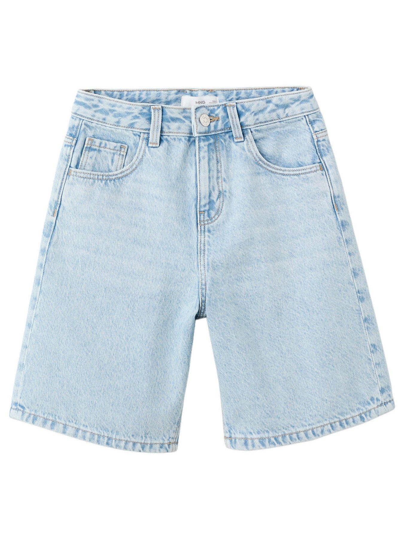 Image 1 of 4 of Mango Boys Denim Bermuda Shorts - Light Blue