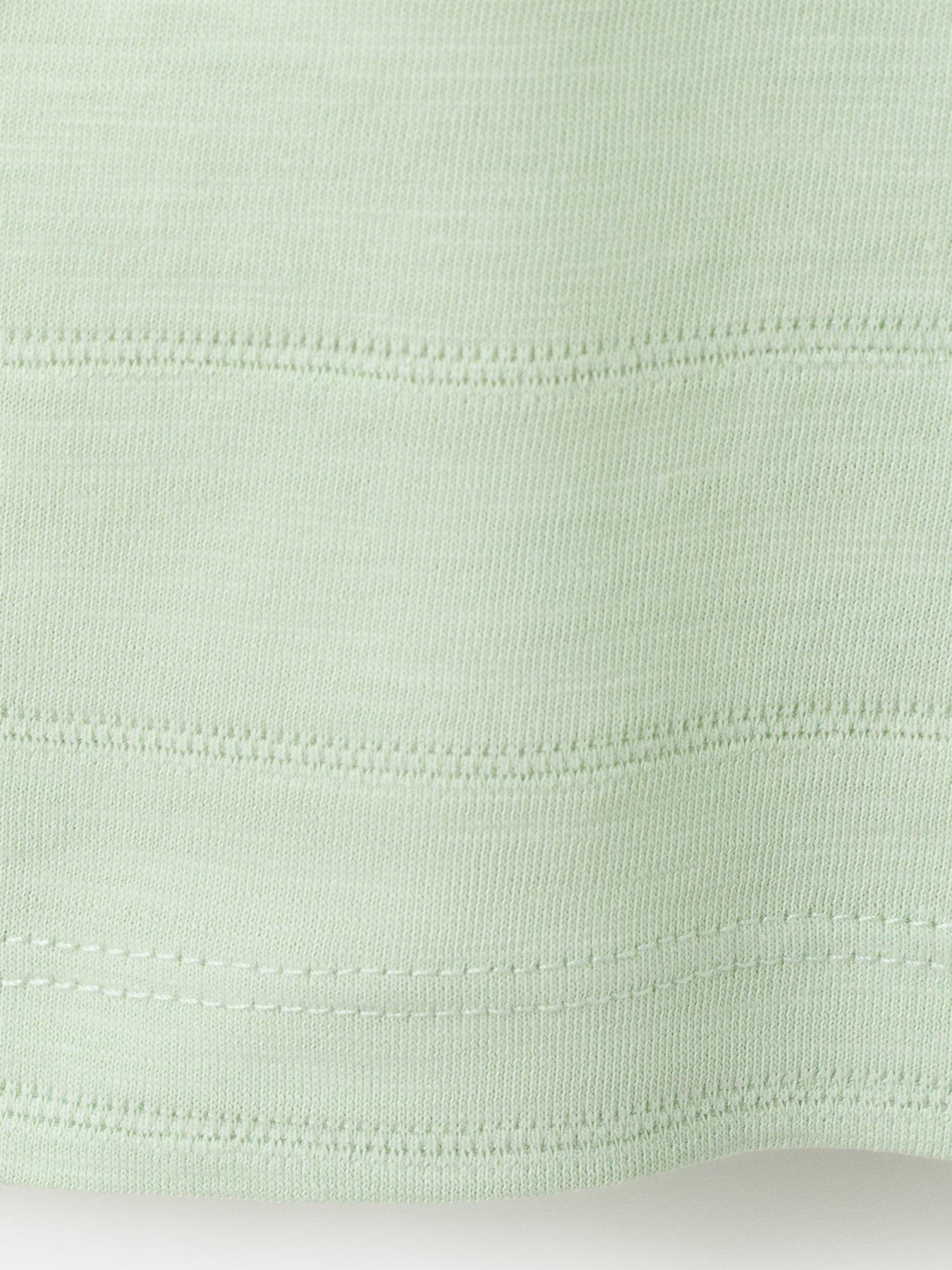 Image 4 of 4 of Mango Boys Textured Stripe Short Sleeve T-shirt - Light Green