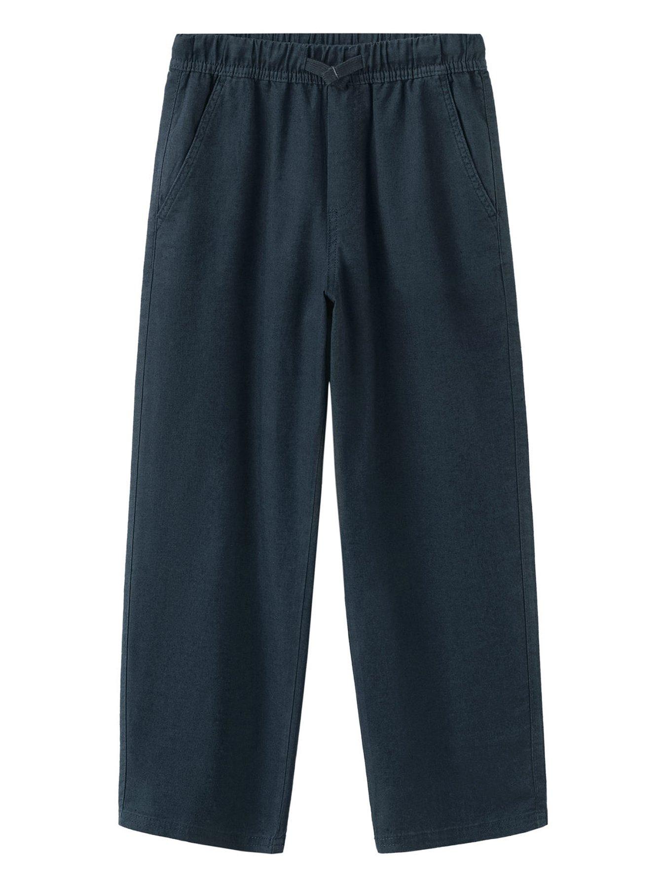 Image 1 of 4 of Mango Boys Elasticated Waist Trousers - Navy