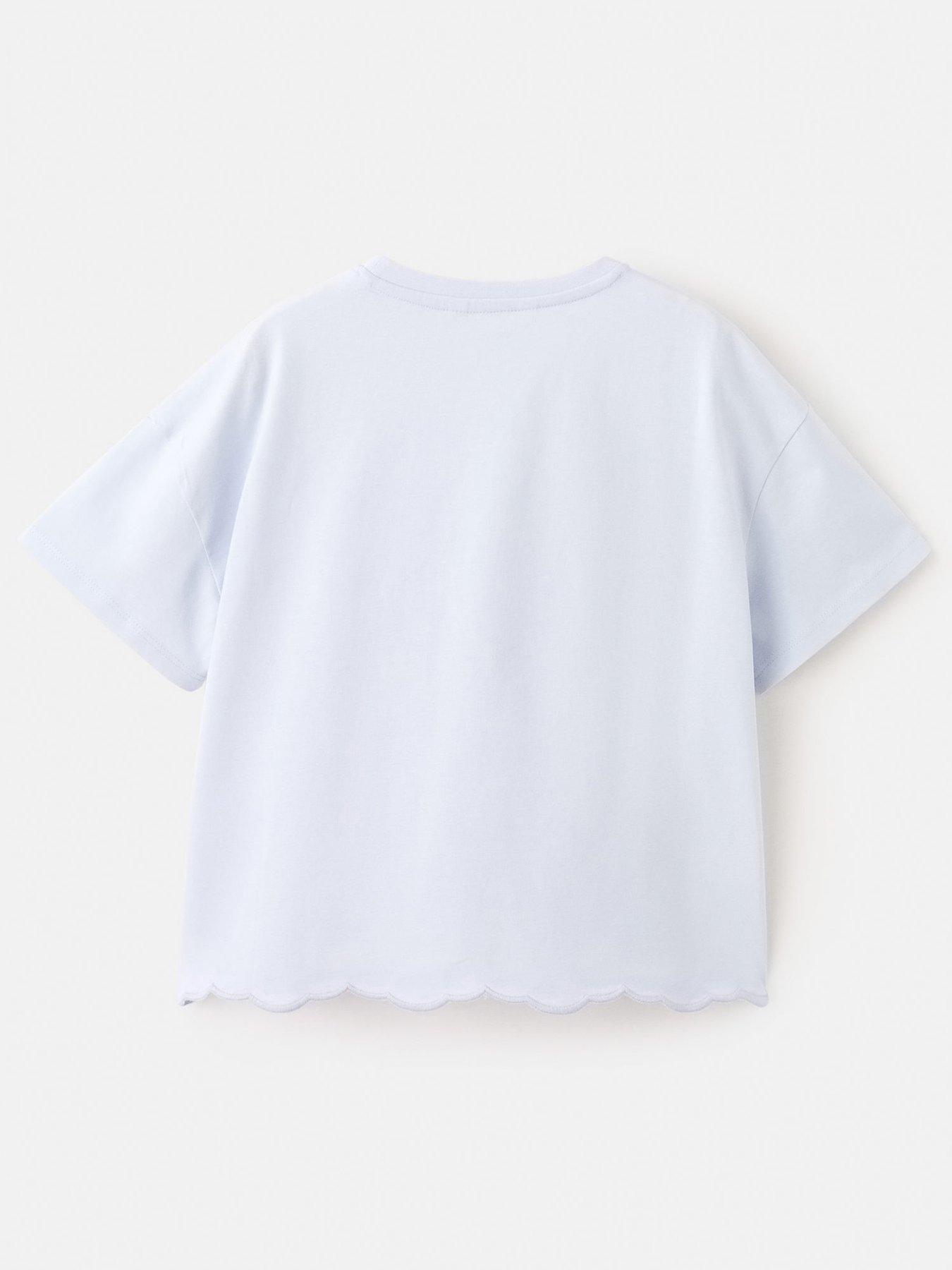 Image 2 of 4 of Mango Girls Starfish Short Sleeve T-shirt - Light Blue