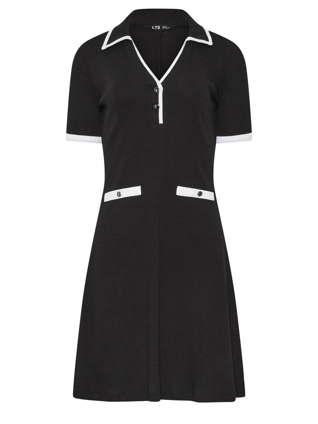 Image 5 of 5 of Long Tall Sally Tipped Rib Mini Dress - Black