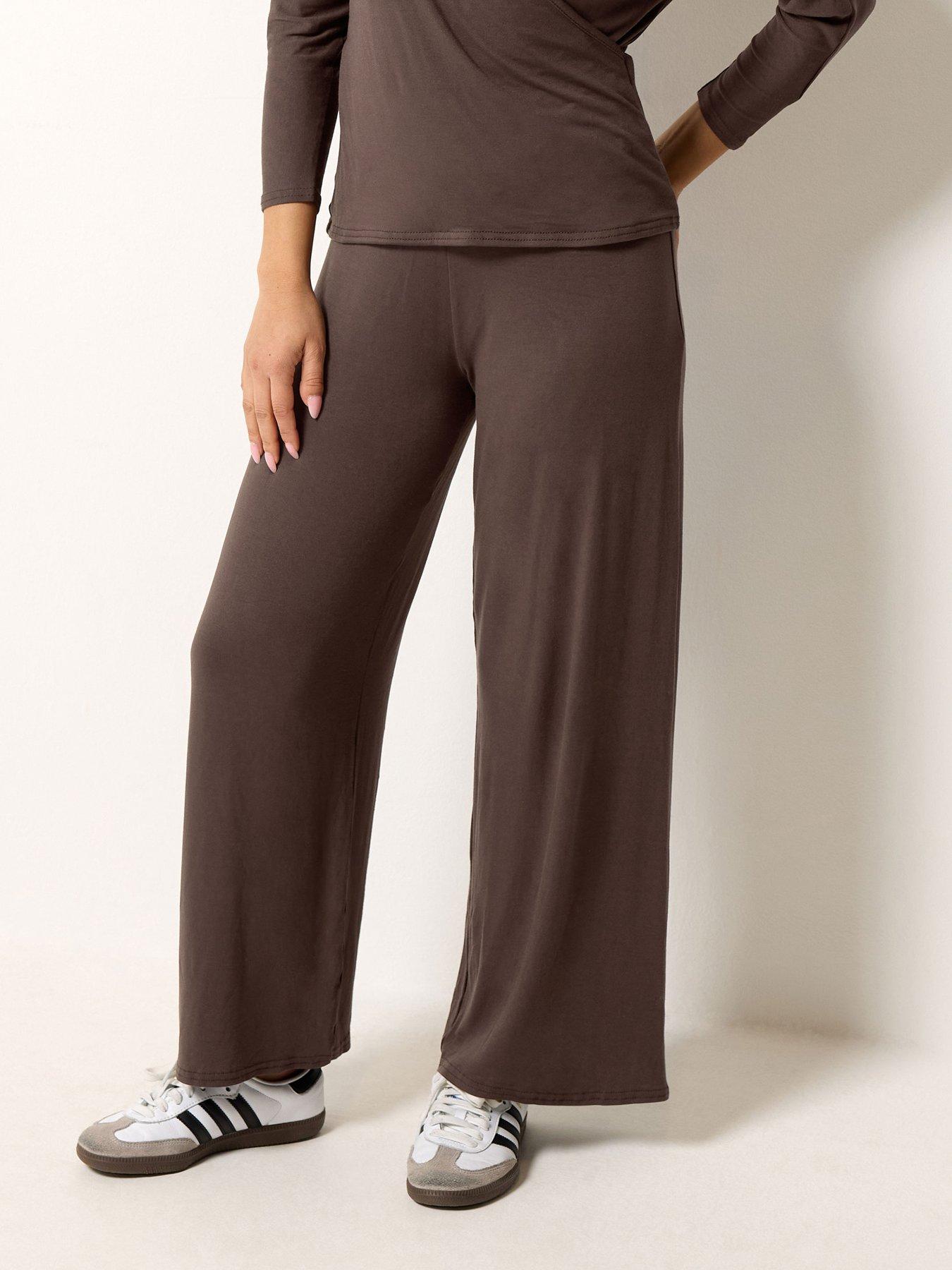 Image 3 of 4 of PixieGirl Petite 3/4 Sleeve Wrap Top - Brown