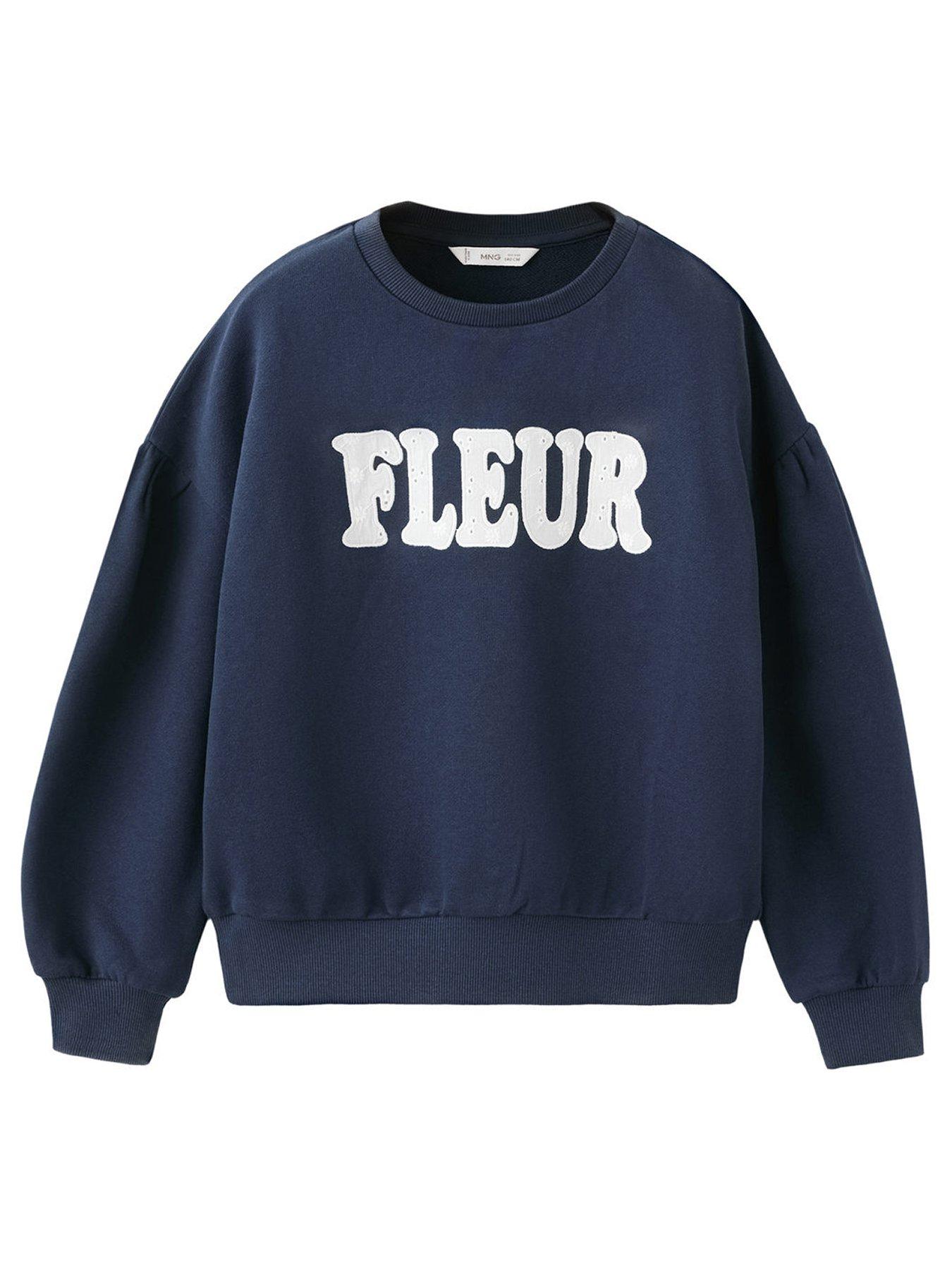 Image 2 of 5 of Mango Girls Fleur Sweatshirt - Navy