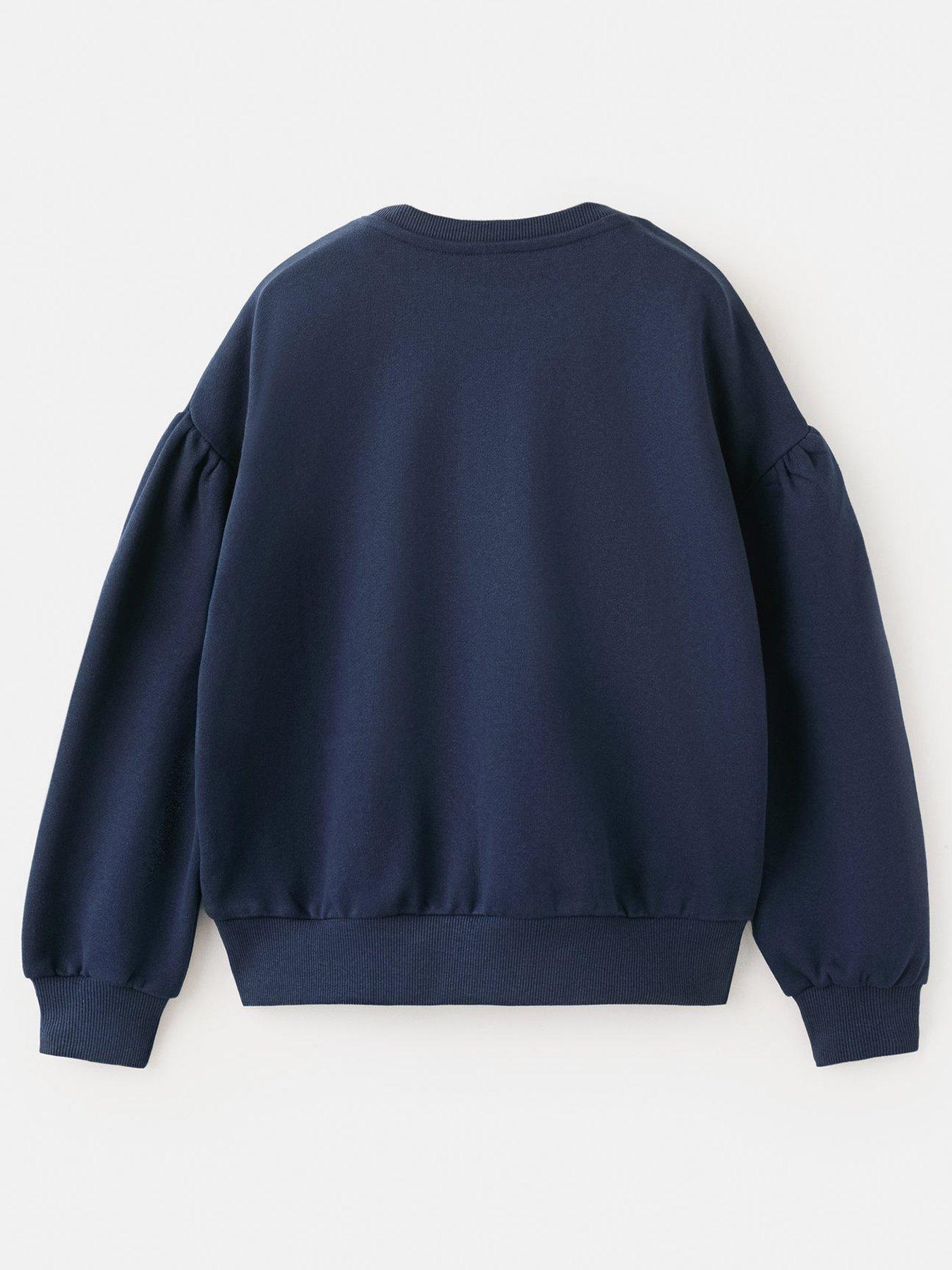 Image 3 of 5 of Mango Girls Fleur Sweatshirt - Navy