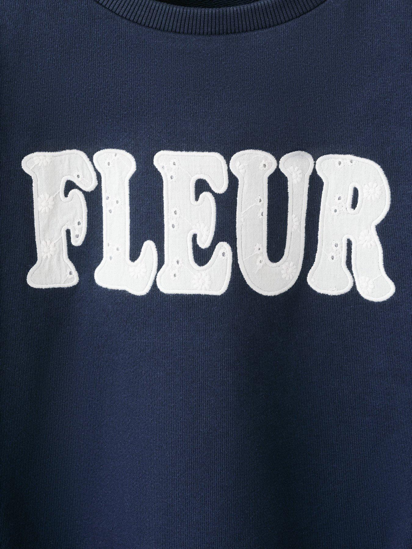 Image 4 of 5 of Mango Girls Fleur Sweatshirt - Navy