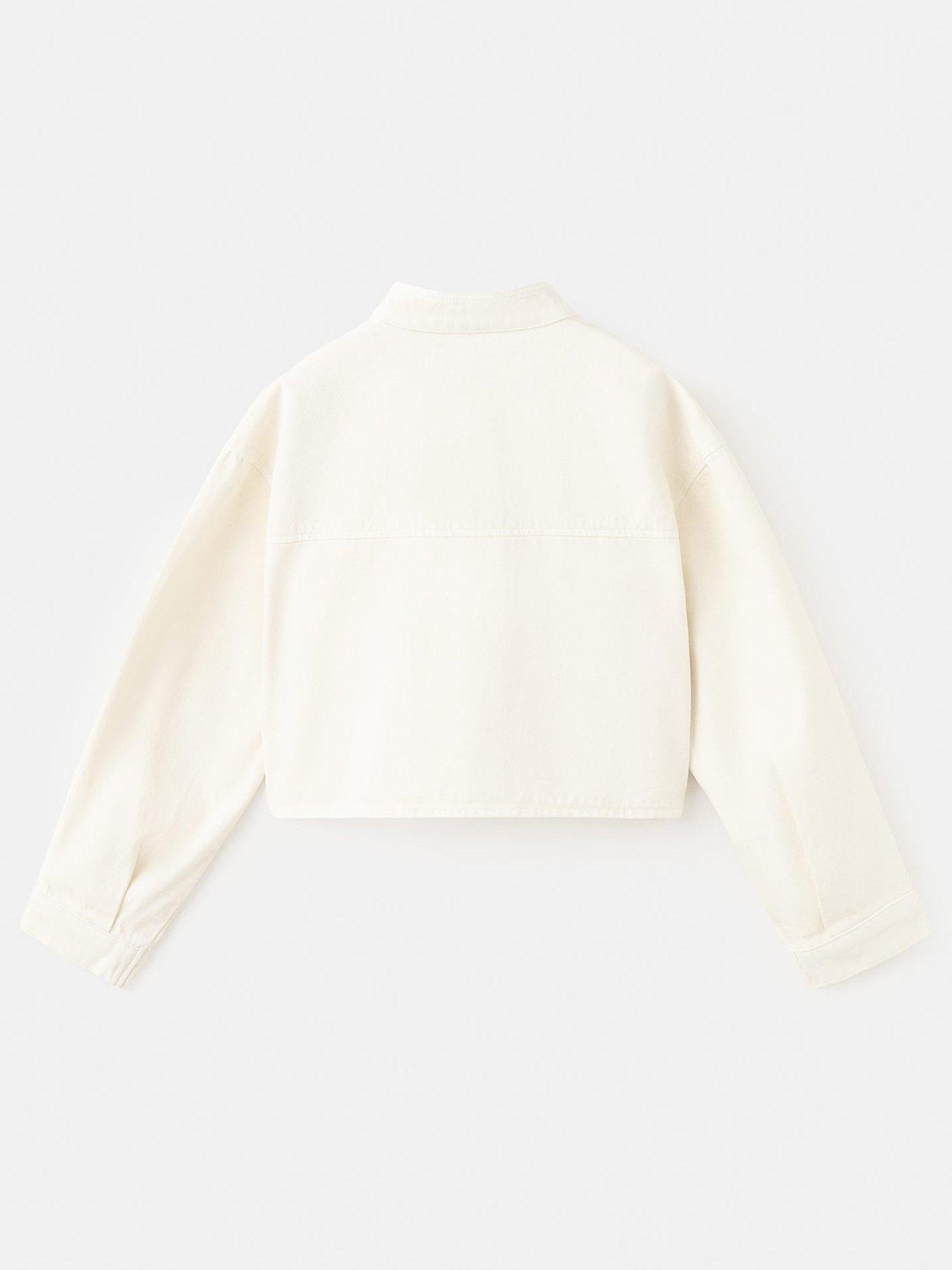 Image 2 of 4 of Mango Girls Denim Jacket - Cream