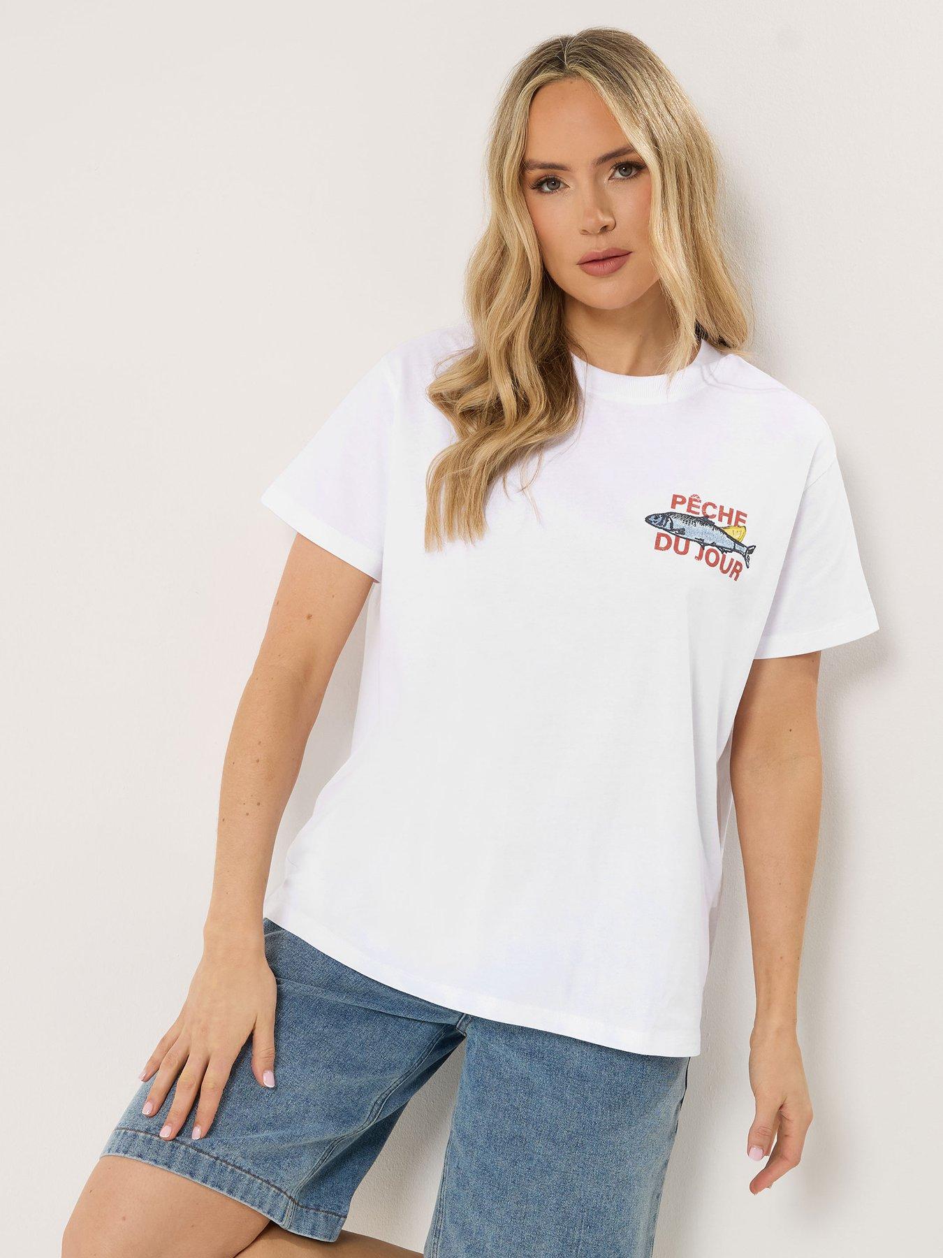 Long Tall Sally Tall Sardine Print Oversized T-shirt