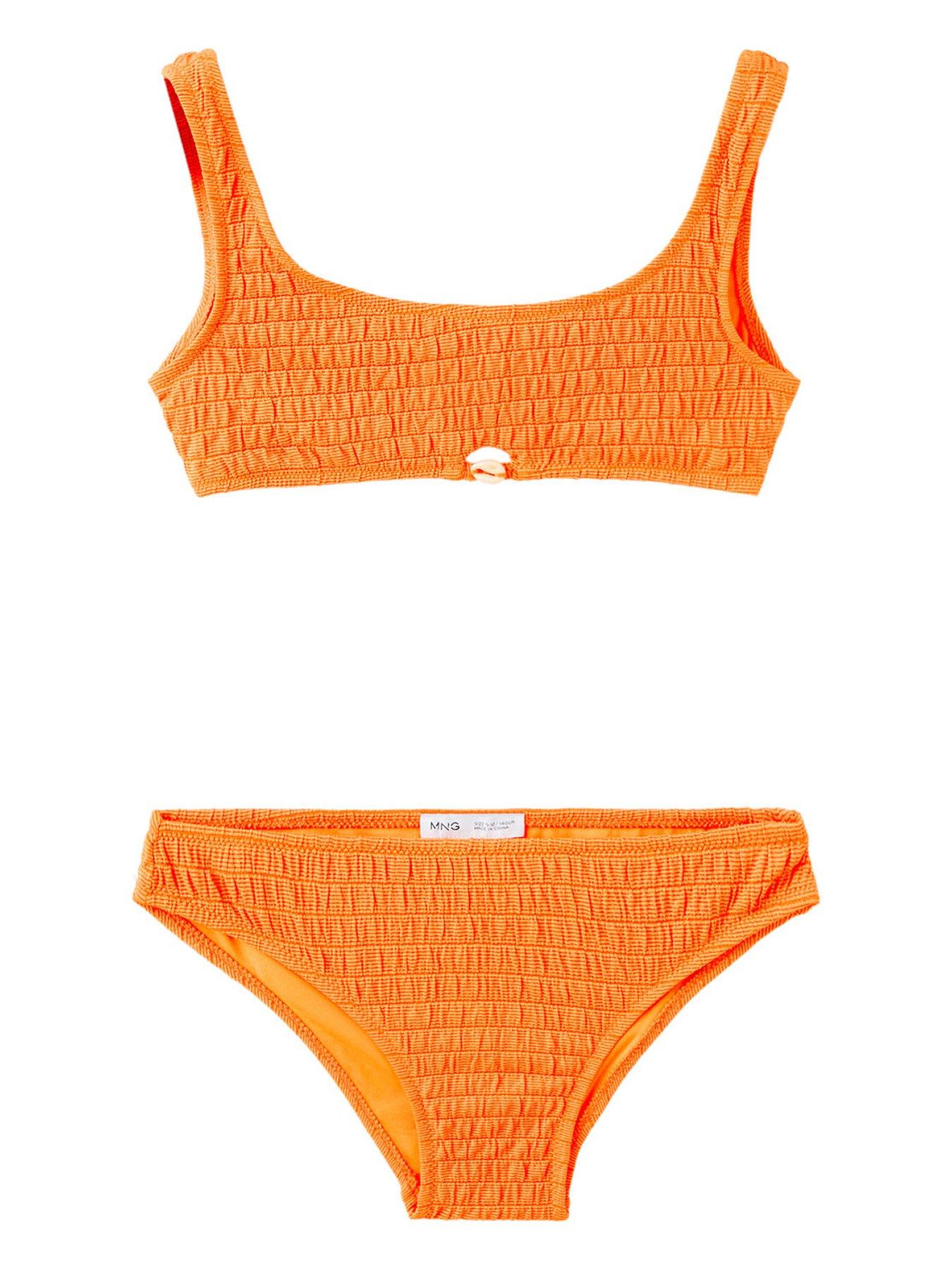 Mango Girls Textured Bikini - Orange