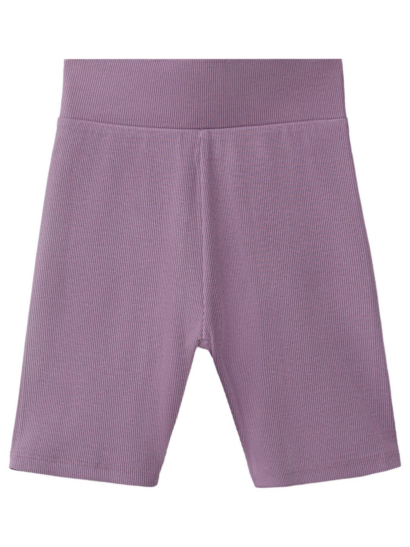 Mango Girls Rib Cycling Shorts - Purple