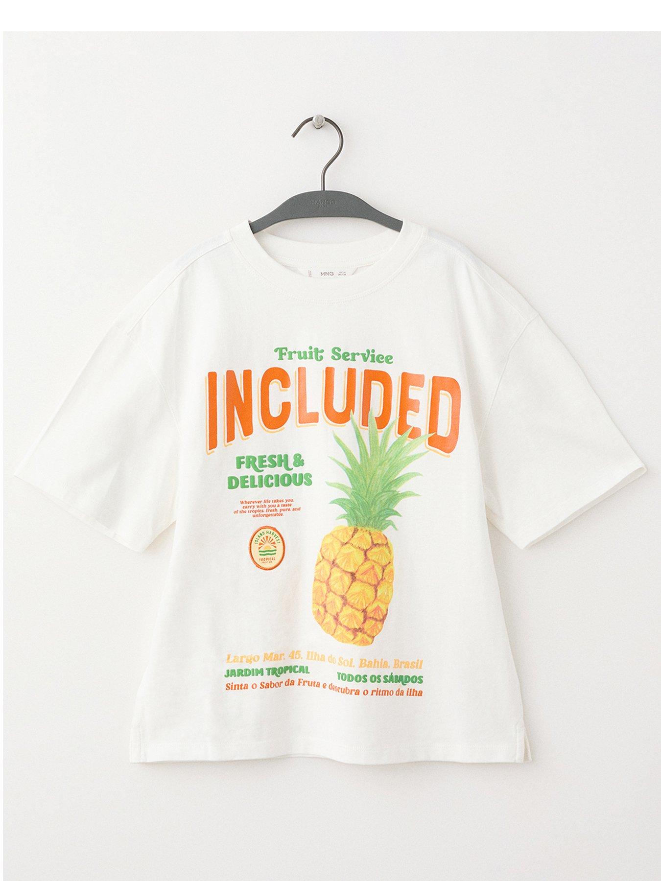 Image 1 of 2 of Mango Boys Fruit Tshirt - Light Cream