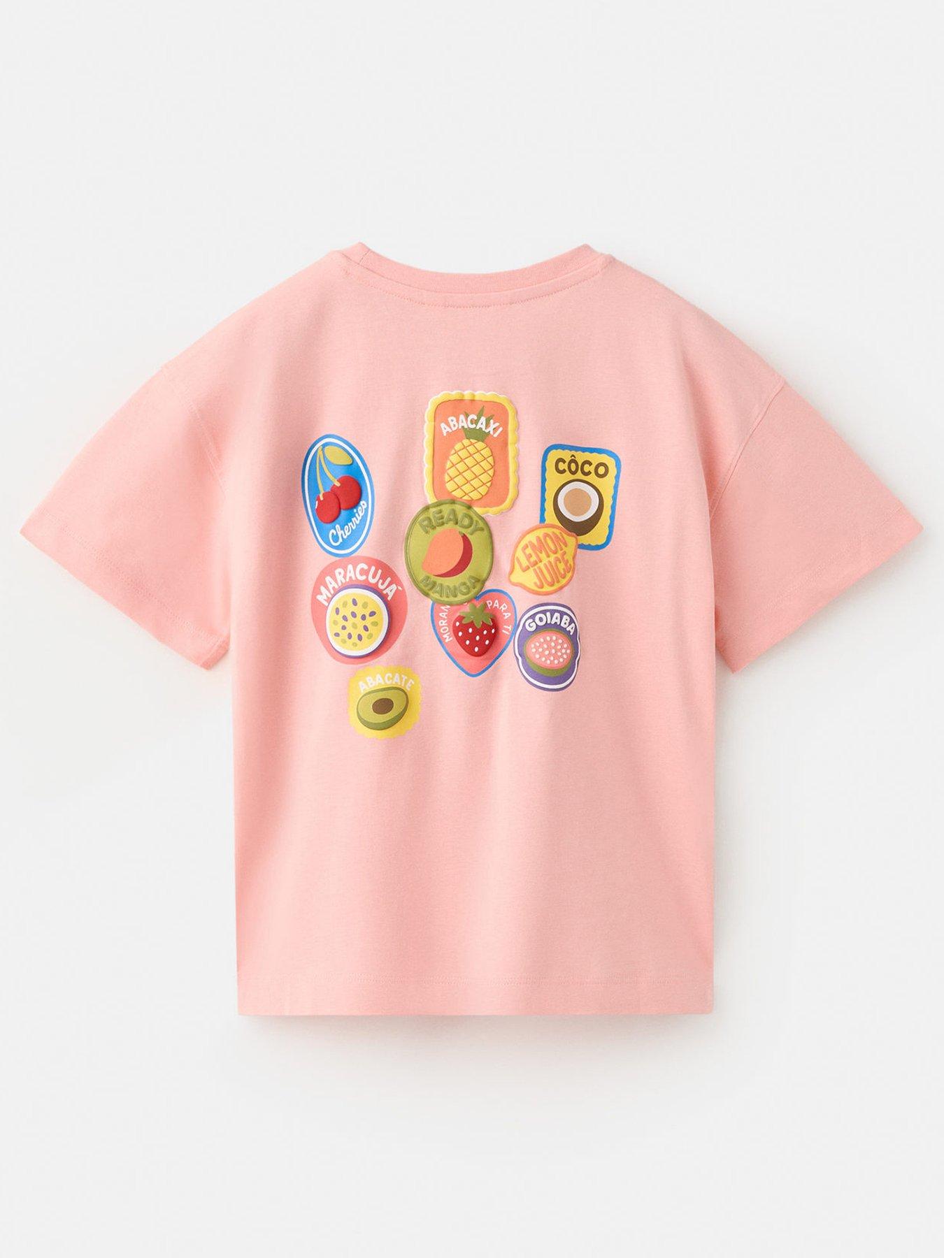 Mango Girls Sunfruits Short Sleeve T-shirt - Light Red