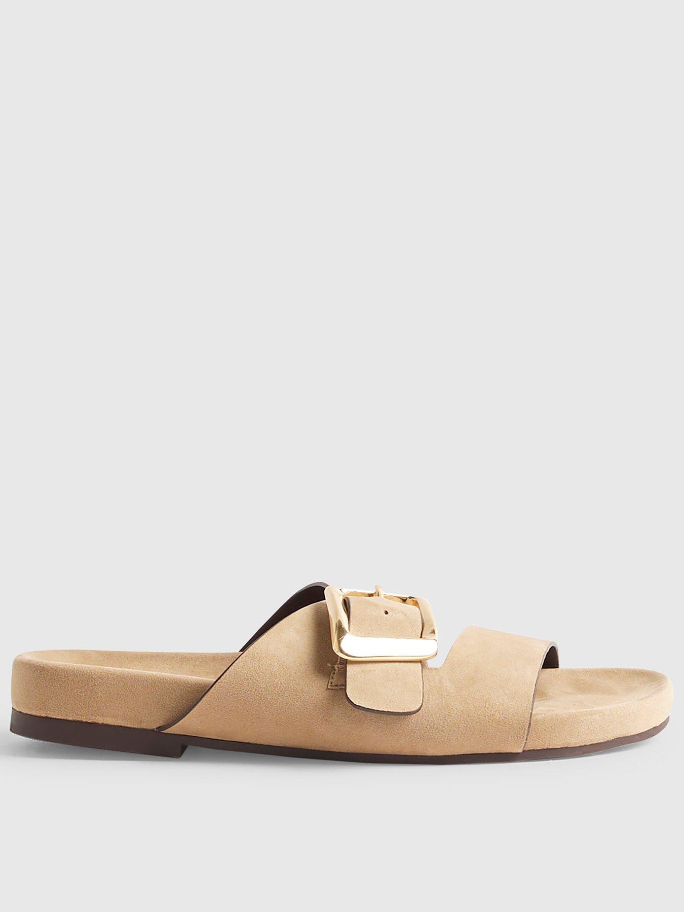 Image 2 of 5 of River Island Hardware Footbed Sandal - Beige