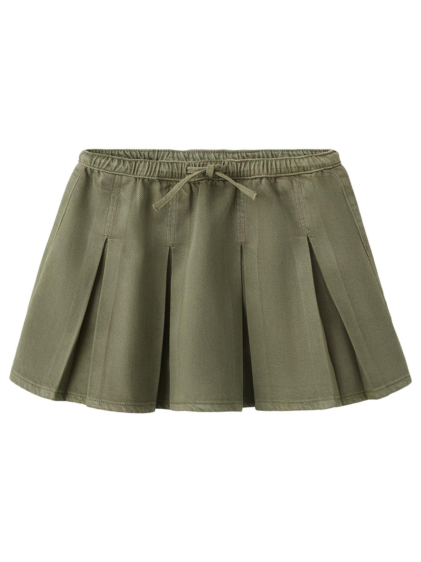 Image 1 of 4 of Mango Girls Pleated Skirt - Khaki