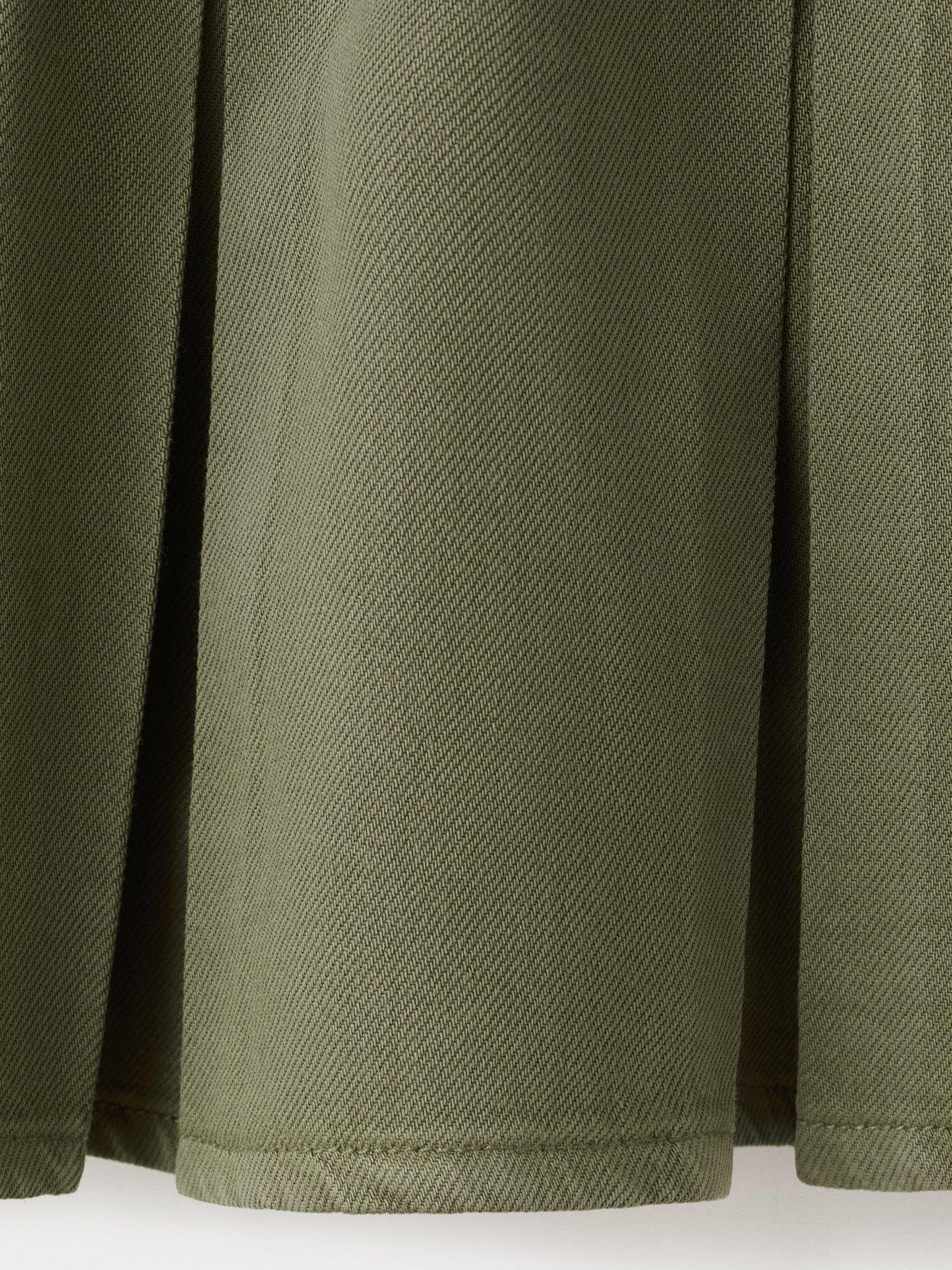 Image 4 of 4 of Mango Girls Pleated Skirt - Khaki