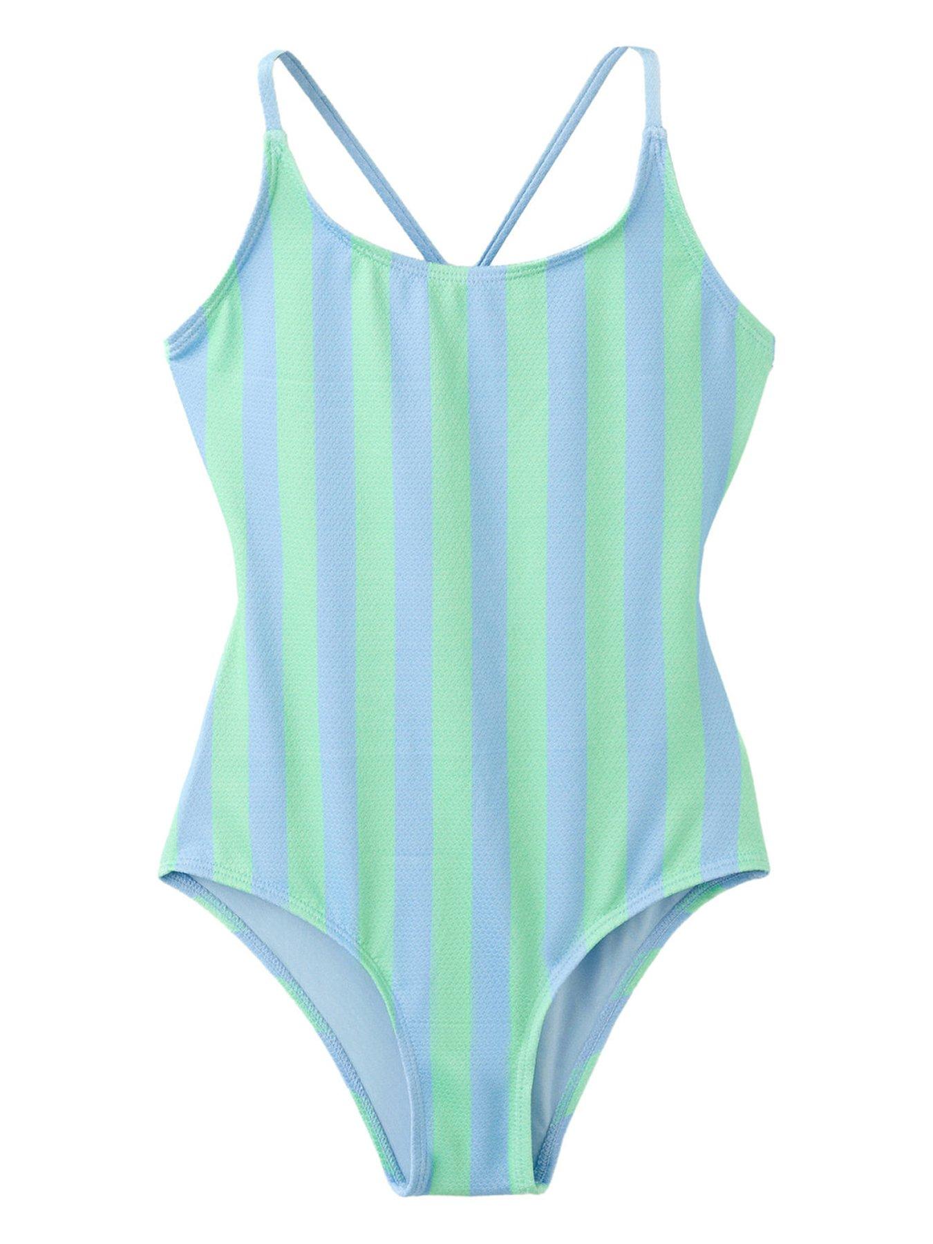 Image 1 of 4 of Mango Girls Stripe Swimsuit - Blue
