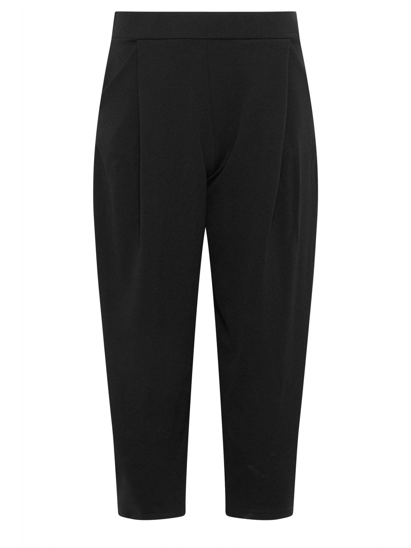 Image 5 of 5 of PixieGirl Petite Textured Barrel Trousers - Black