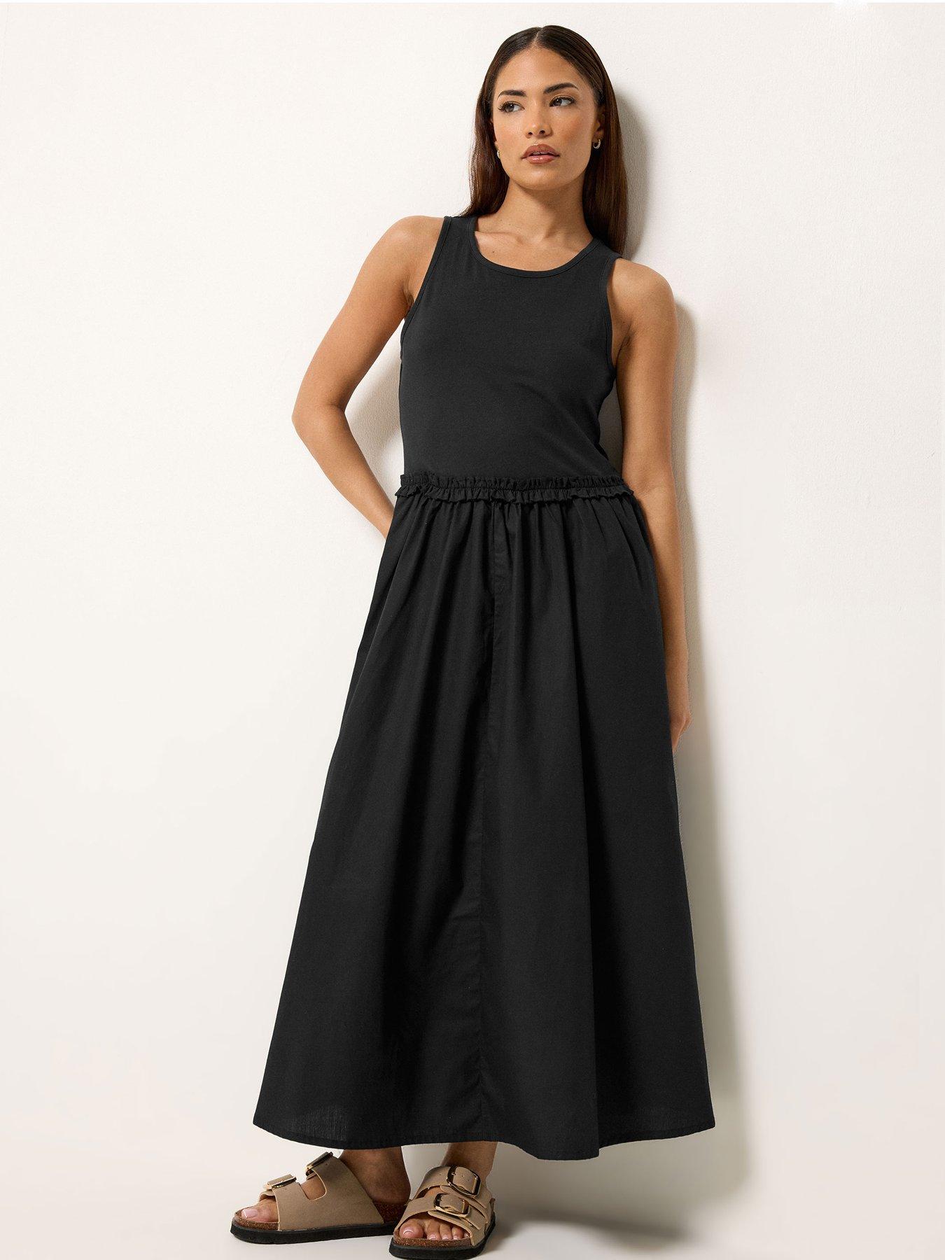 Image 3 of 5 of PixieGirl Petite Sleeveless Mixed Ruffle Seam Dress