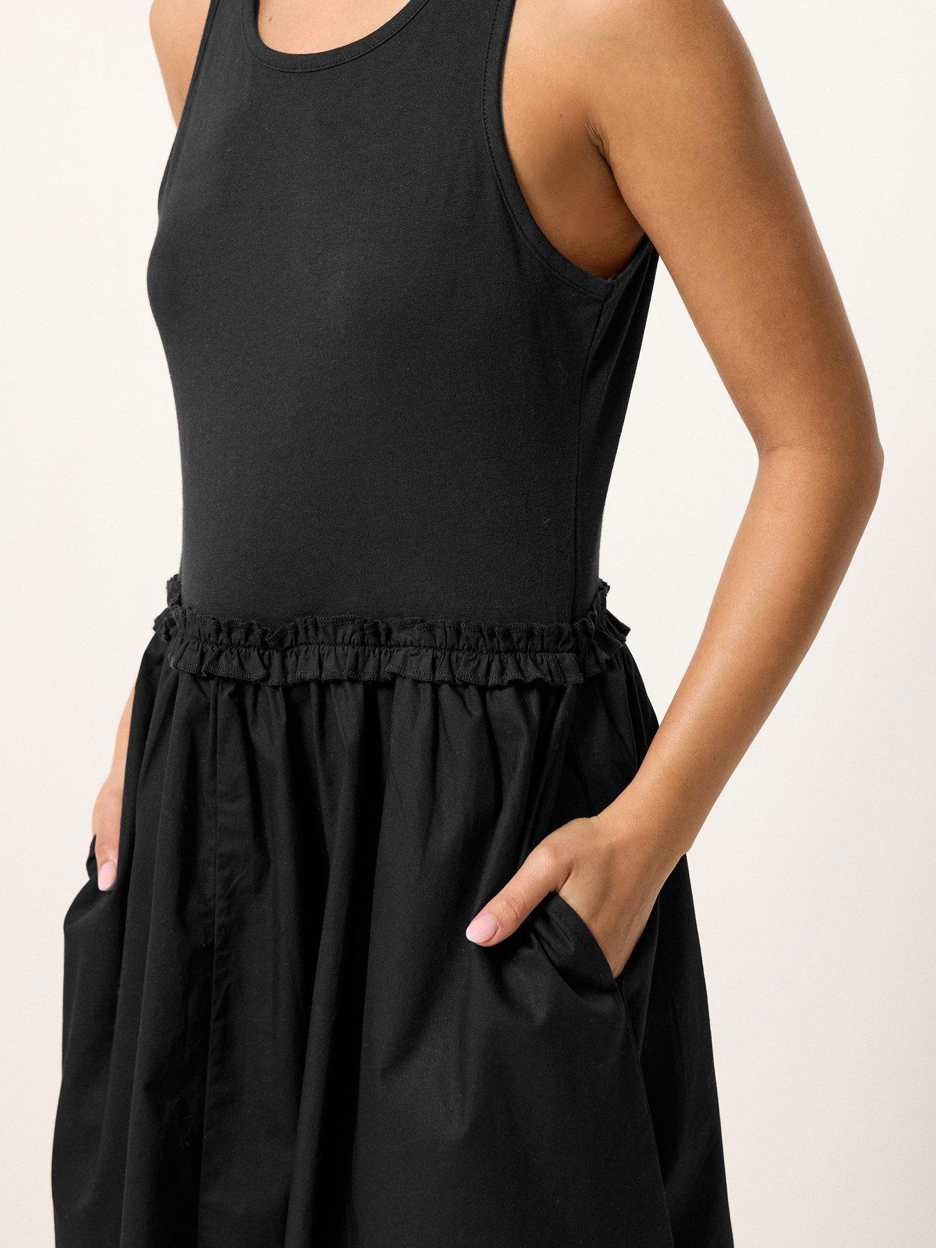 Image 4 of 5 of PixieGirl Petite Sleeveless Mixed Ruffle Seam Dress