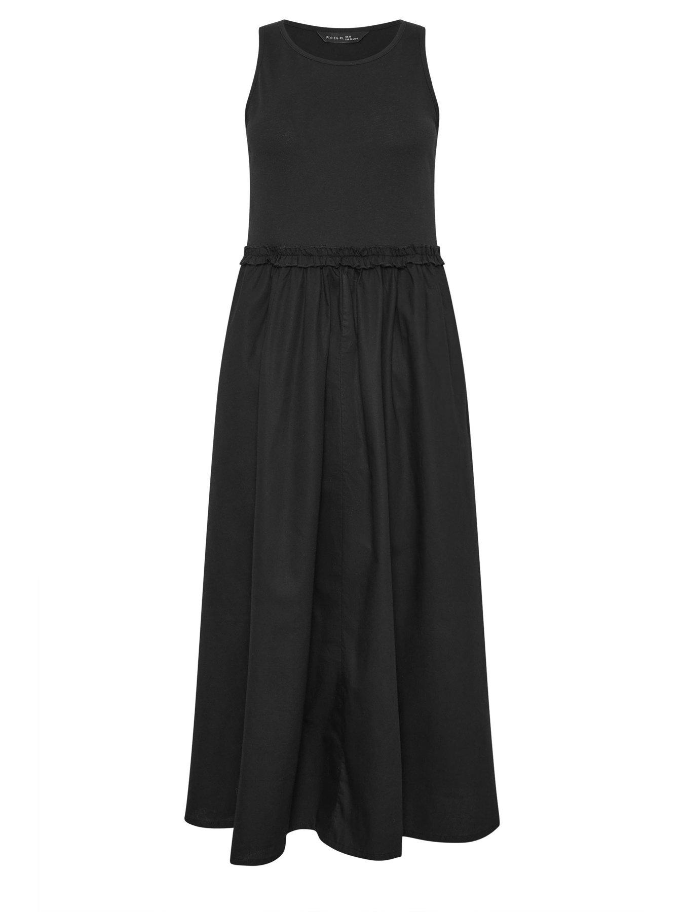Image 5 of 5 of PixieGirl Petite Sleeveless Mixed Ruffle Seam Dress