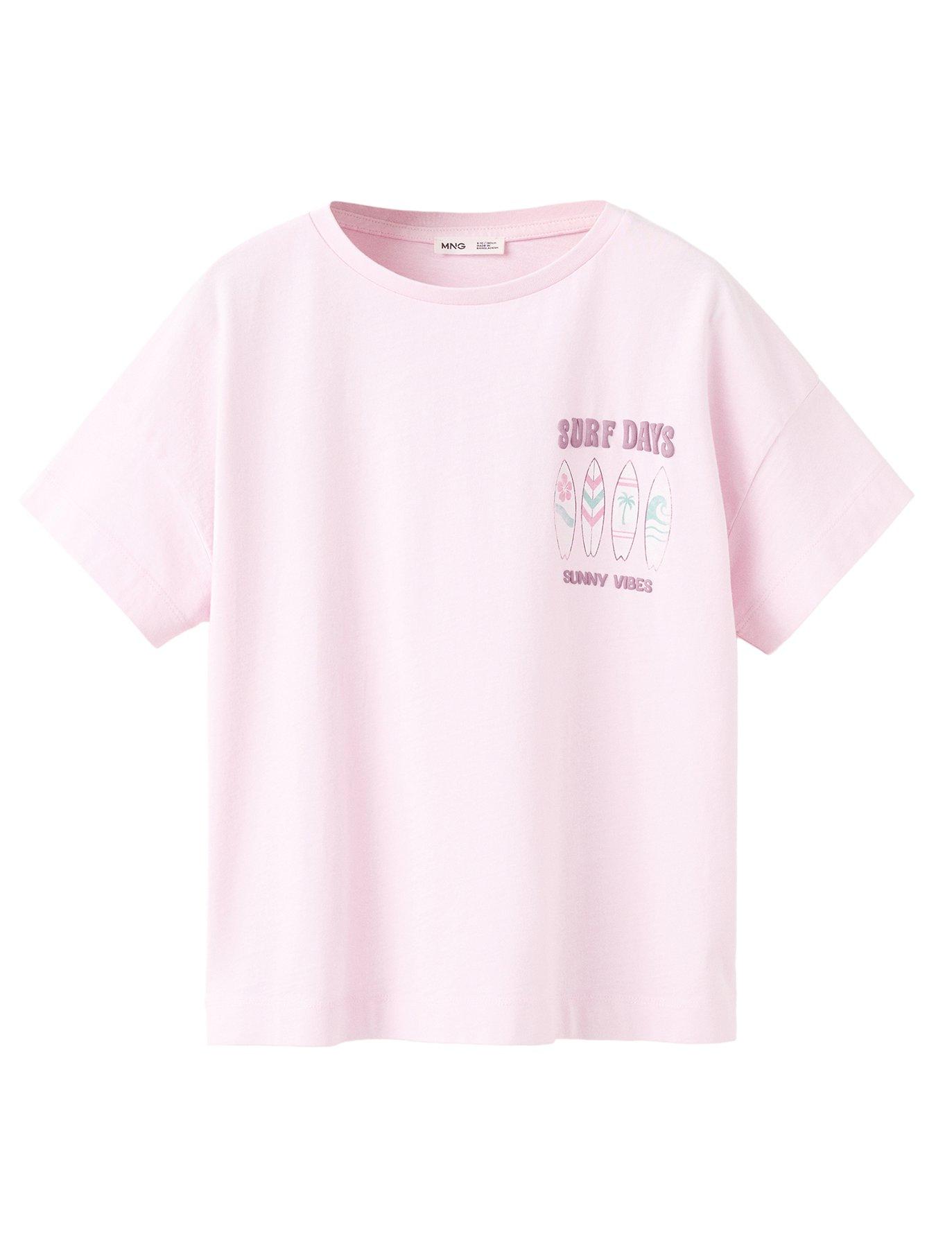 Mango Girls Surf Days Short Sleeve T-shirt - Light Purple