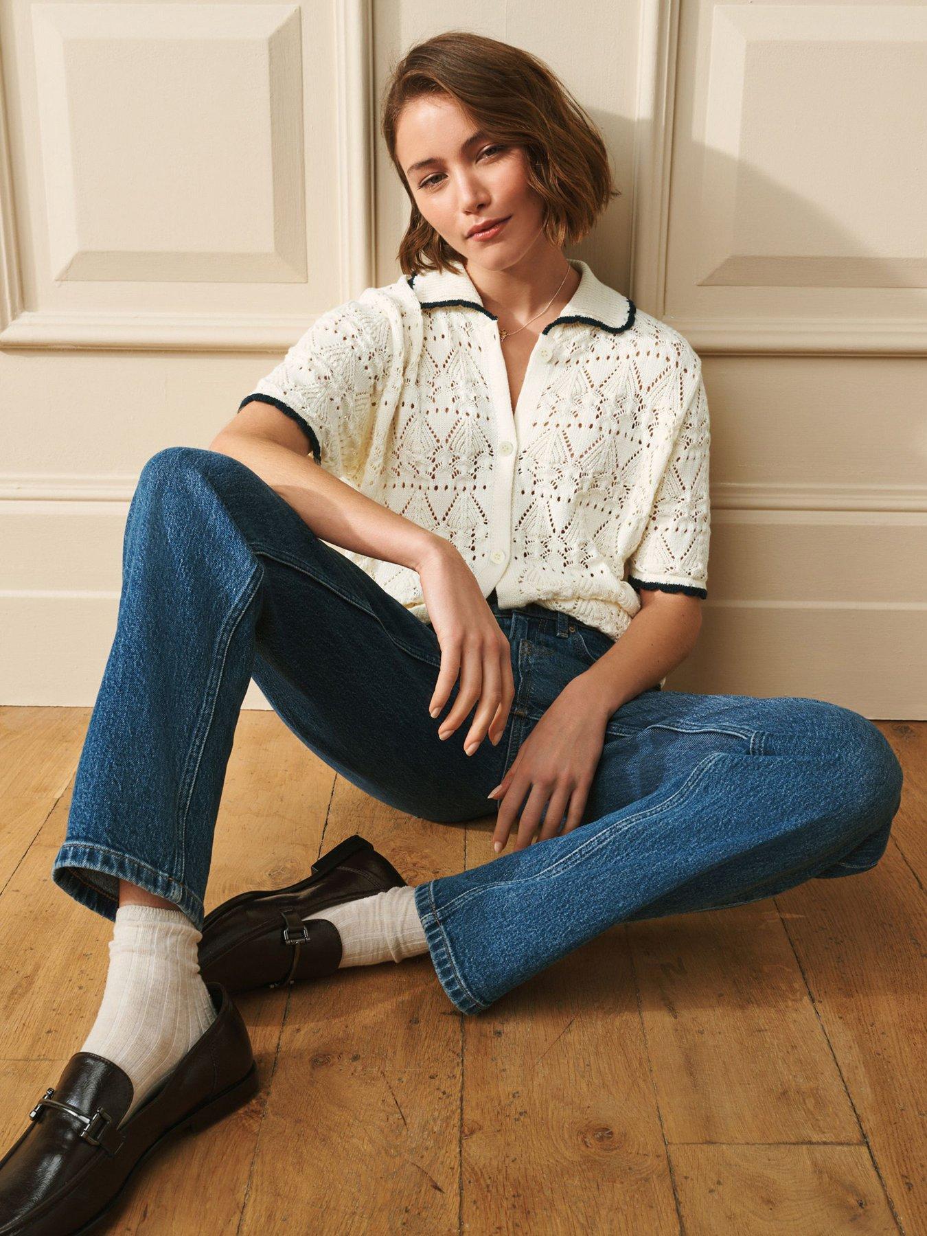 Laura Ashley Short Sleeve Polo Cardigan