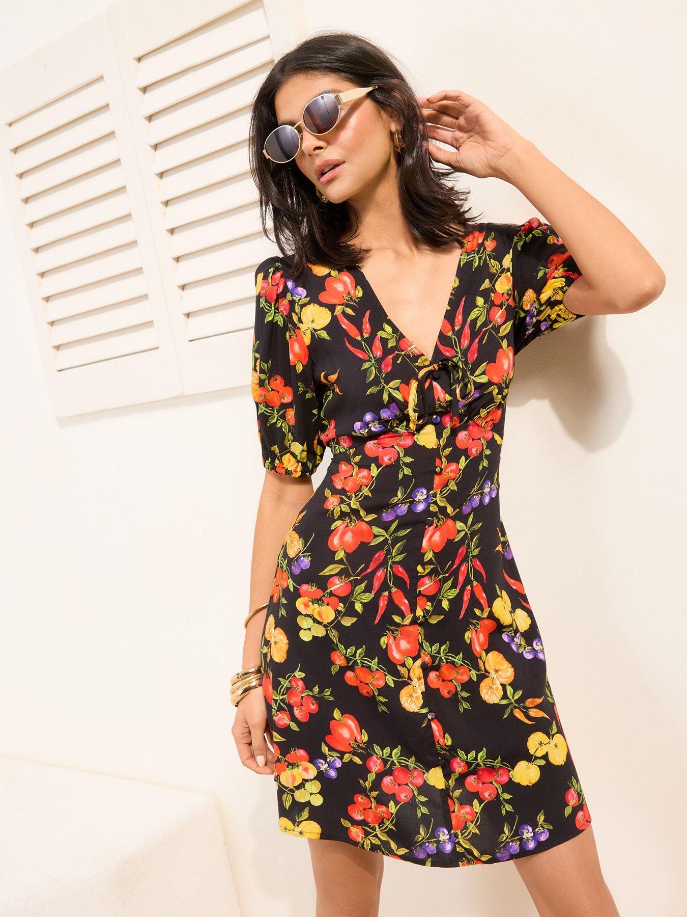 Friends Like These Button Through Printed Mini Tea Dress