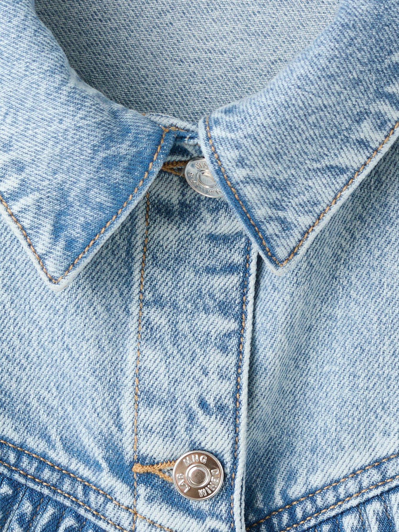 Image 5 of 6 of Mango Girls Fringed Denim Jacket - Blue