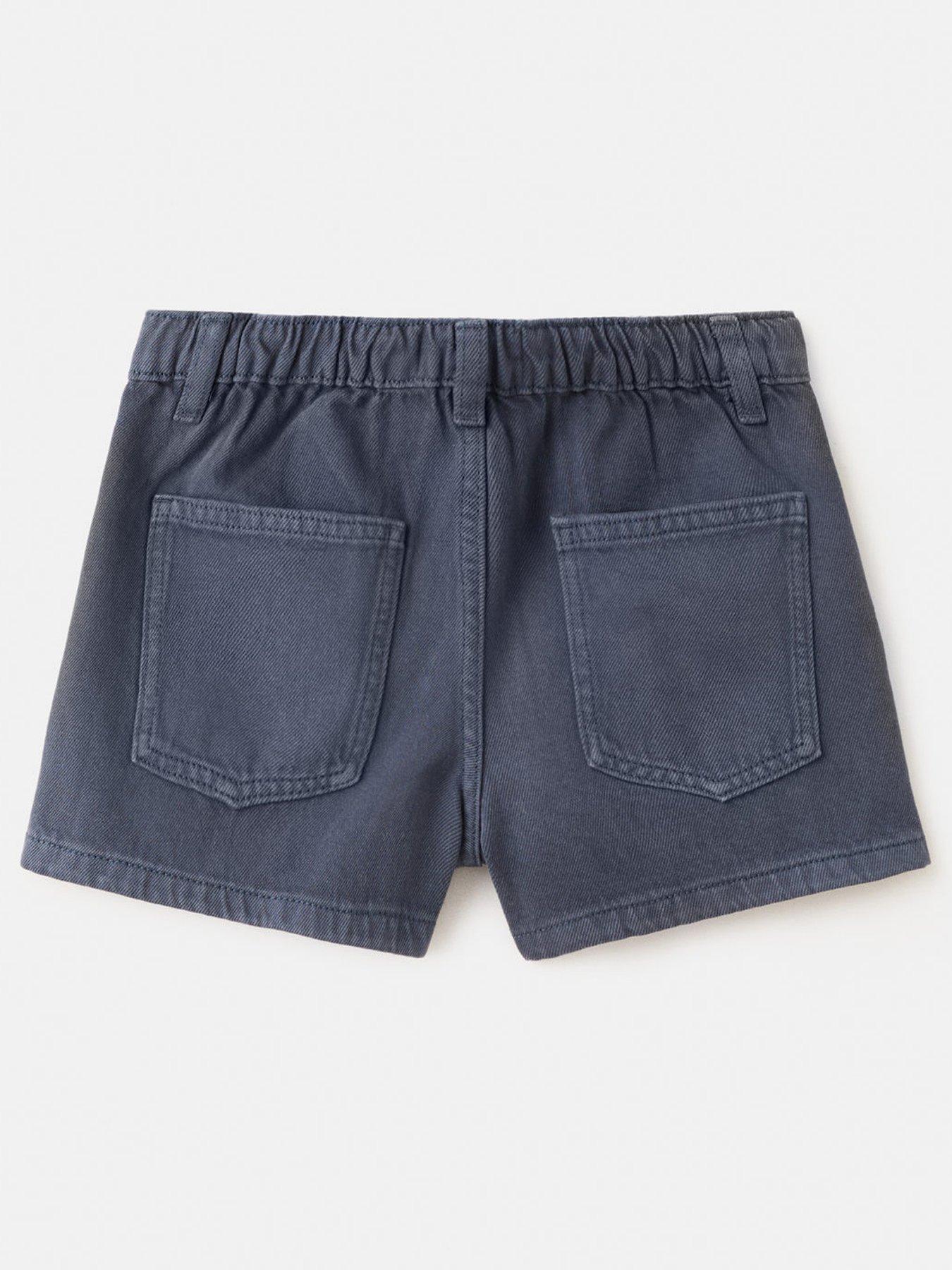 Image 2 of 4 of Mango Girls Embroidered Denim Shorts - Navy