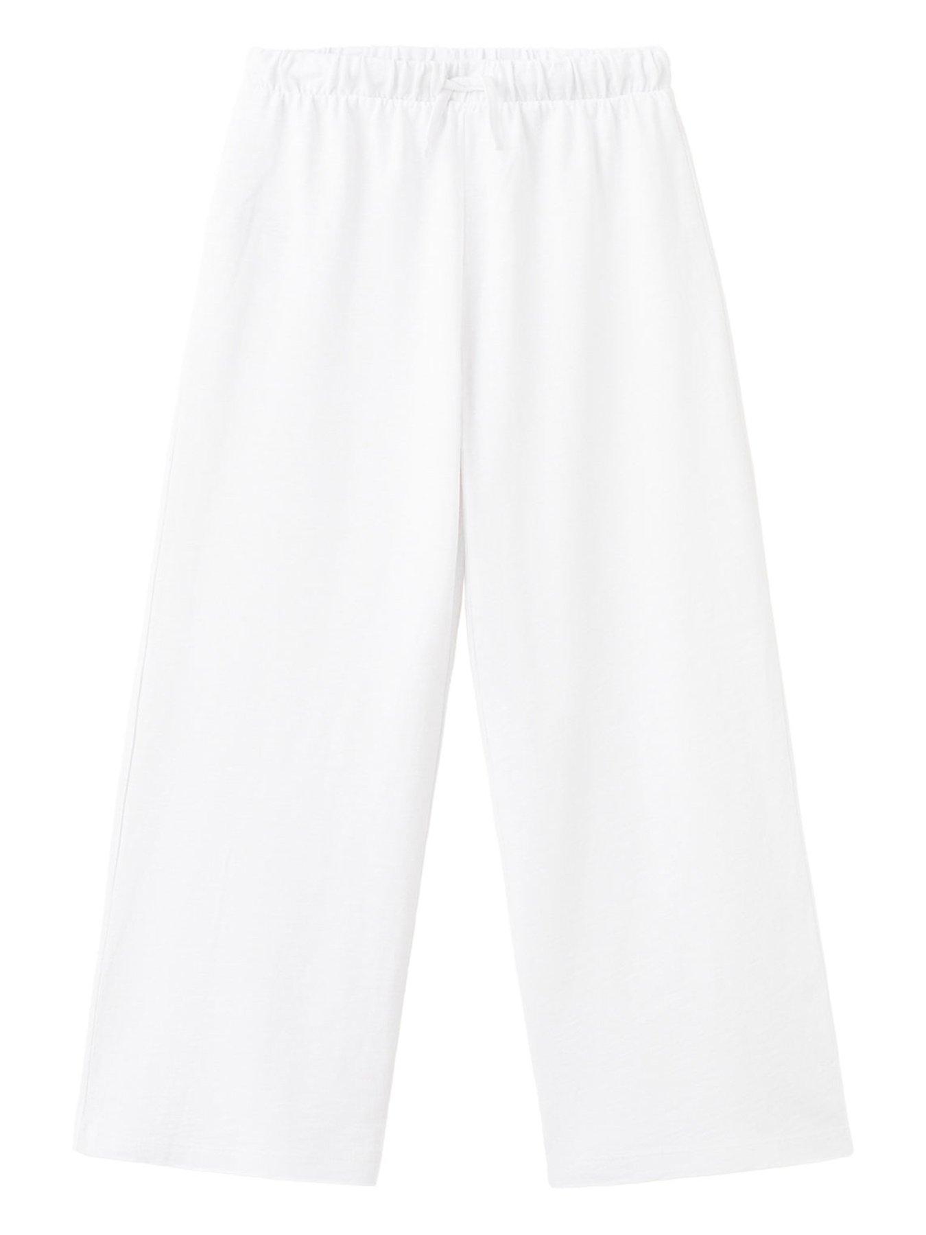 Image 1 of 4 of Mango Girls Jersey Trousers - White