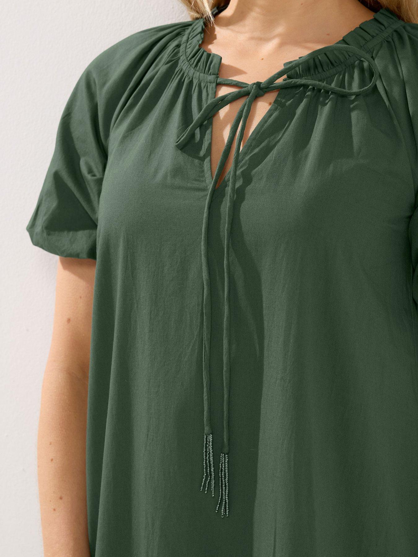 Image 5 of 6 of Long Tall Sally Cotton Gypsy Maxi Dress - Green