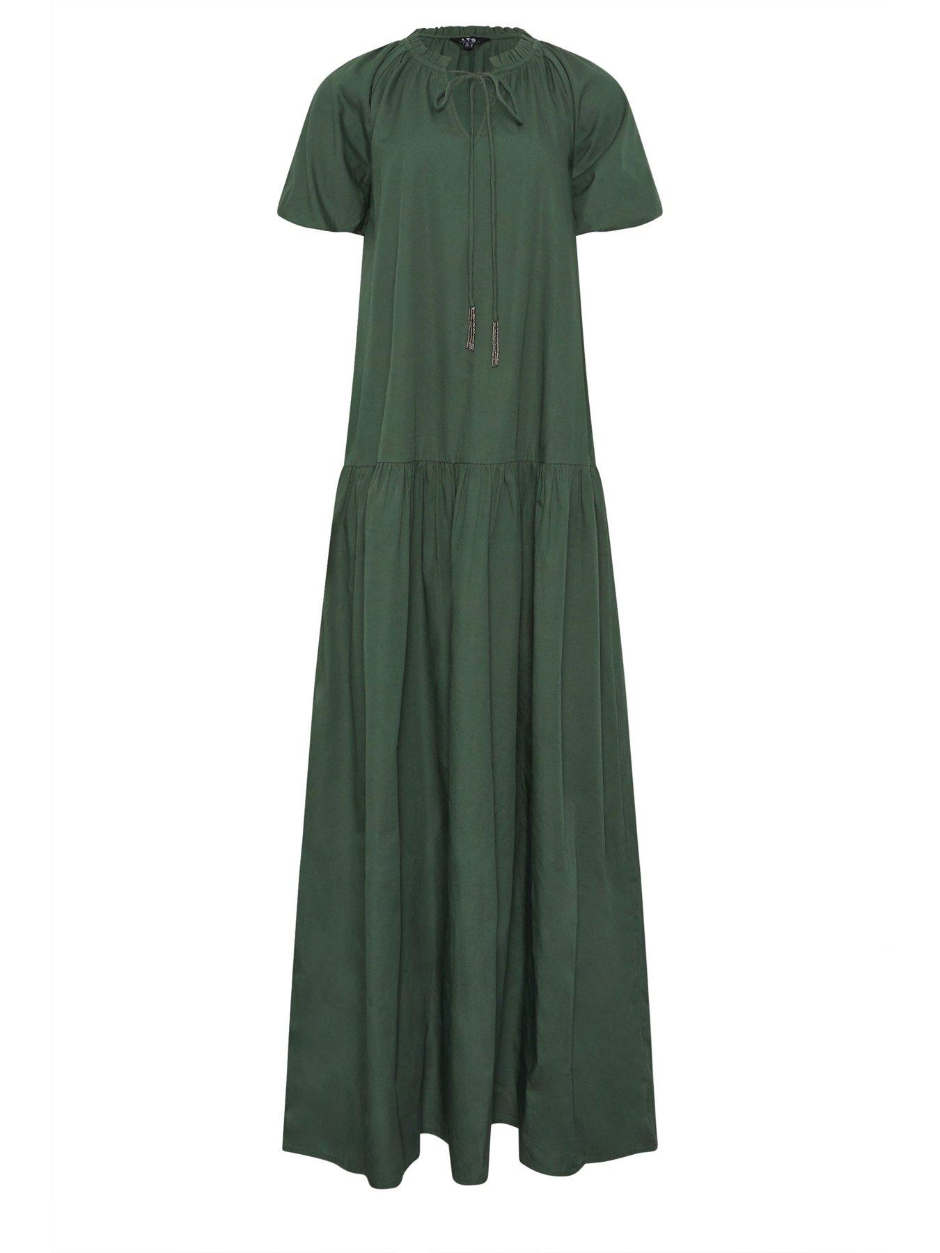 Image 6 of 6 of Long Tall Sally Cotton Gypsy Maxi Dress - Green