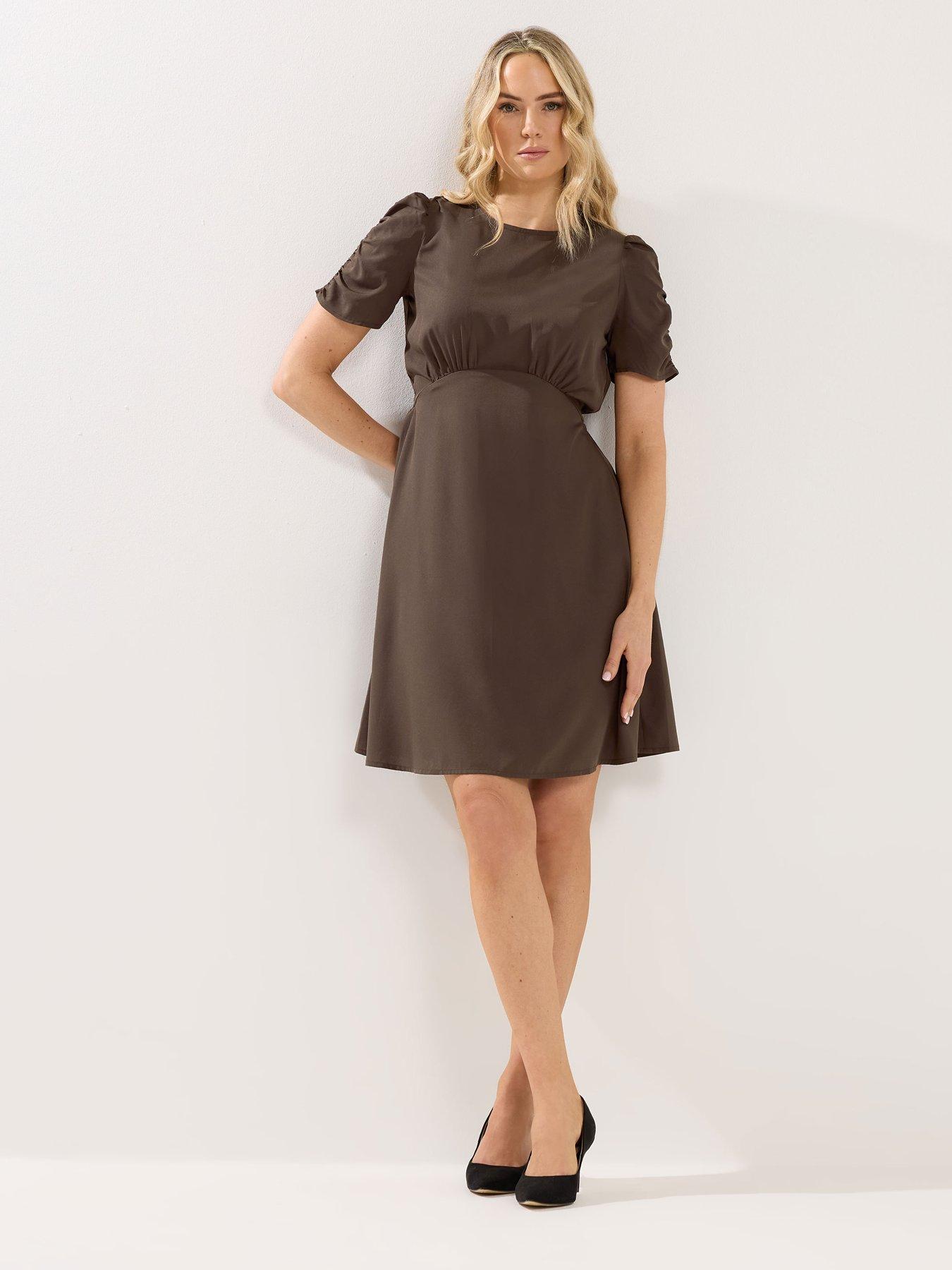 Long Tall Sally Tall Ruched Sleeve Mini Dress