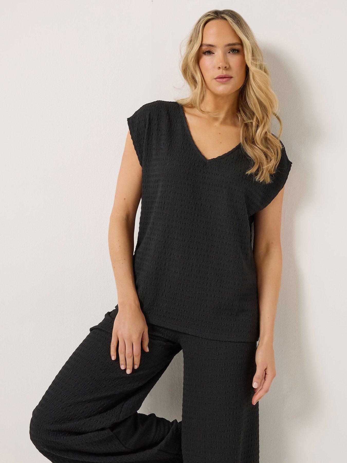 Long Tall Sally Tall Bubble Textured Sleeve T-shirt