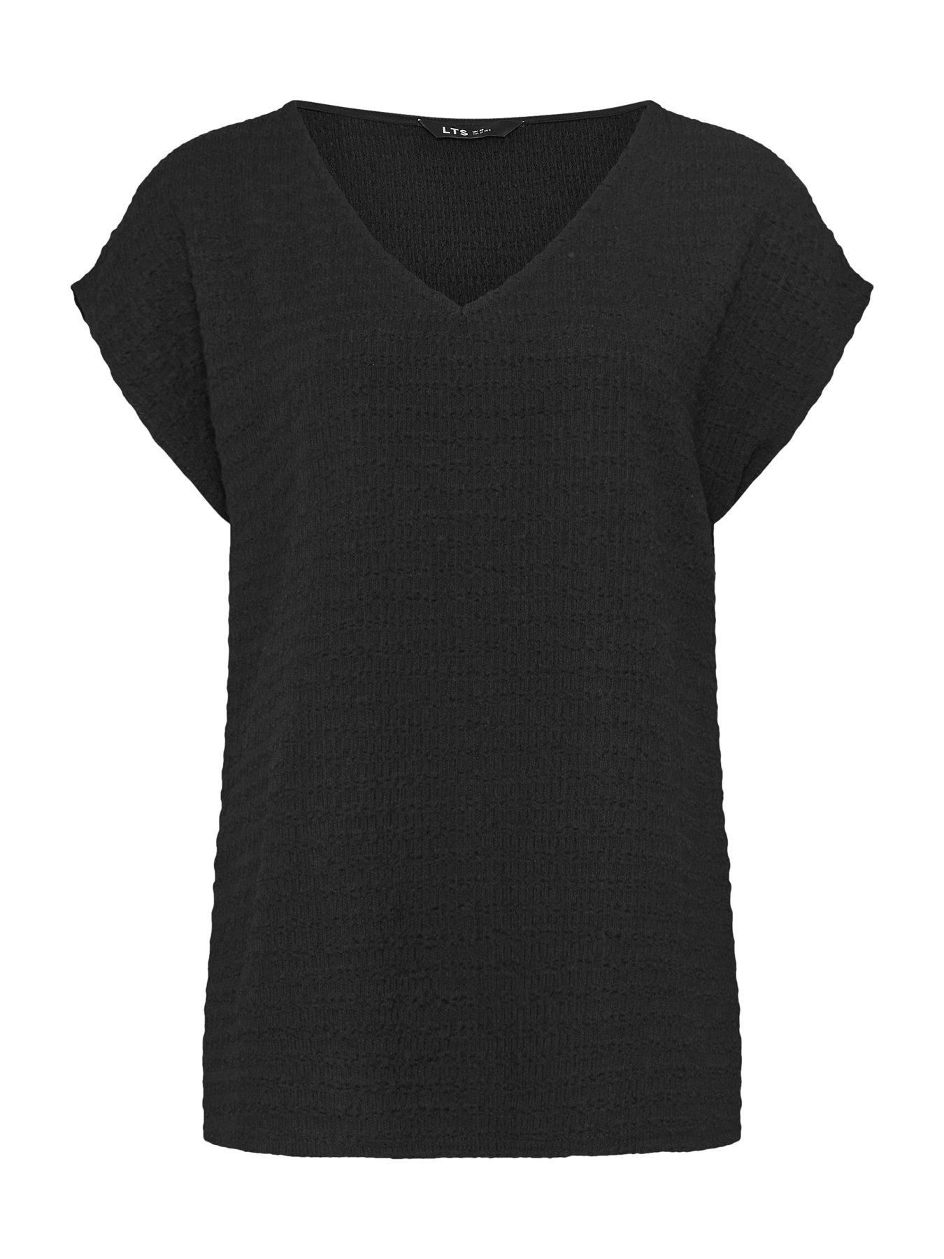 long-tall-sally-bubble-textured-sleeve-t-shirt-blackdetail