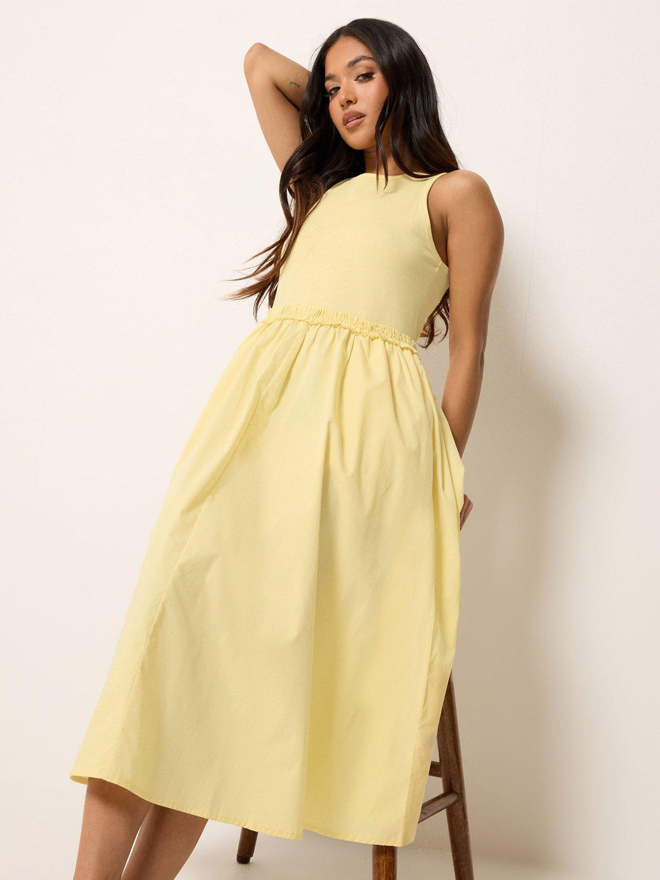 Image 3 of 4 of PixieGirl Petite Sleeveless Mixed Ruffle Seam Dress