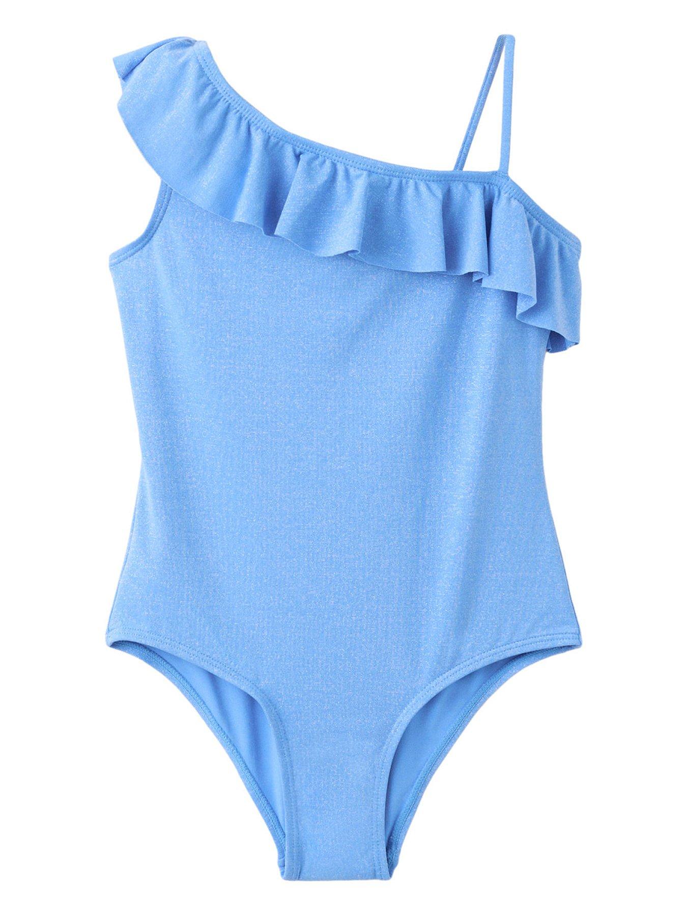 Image 1 of 4 of Mango Girls 1 Shoulder Swimsuit - Blue