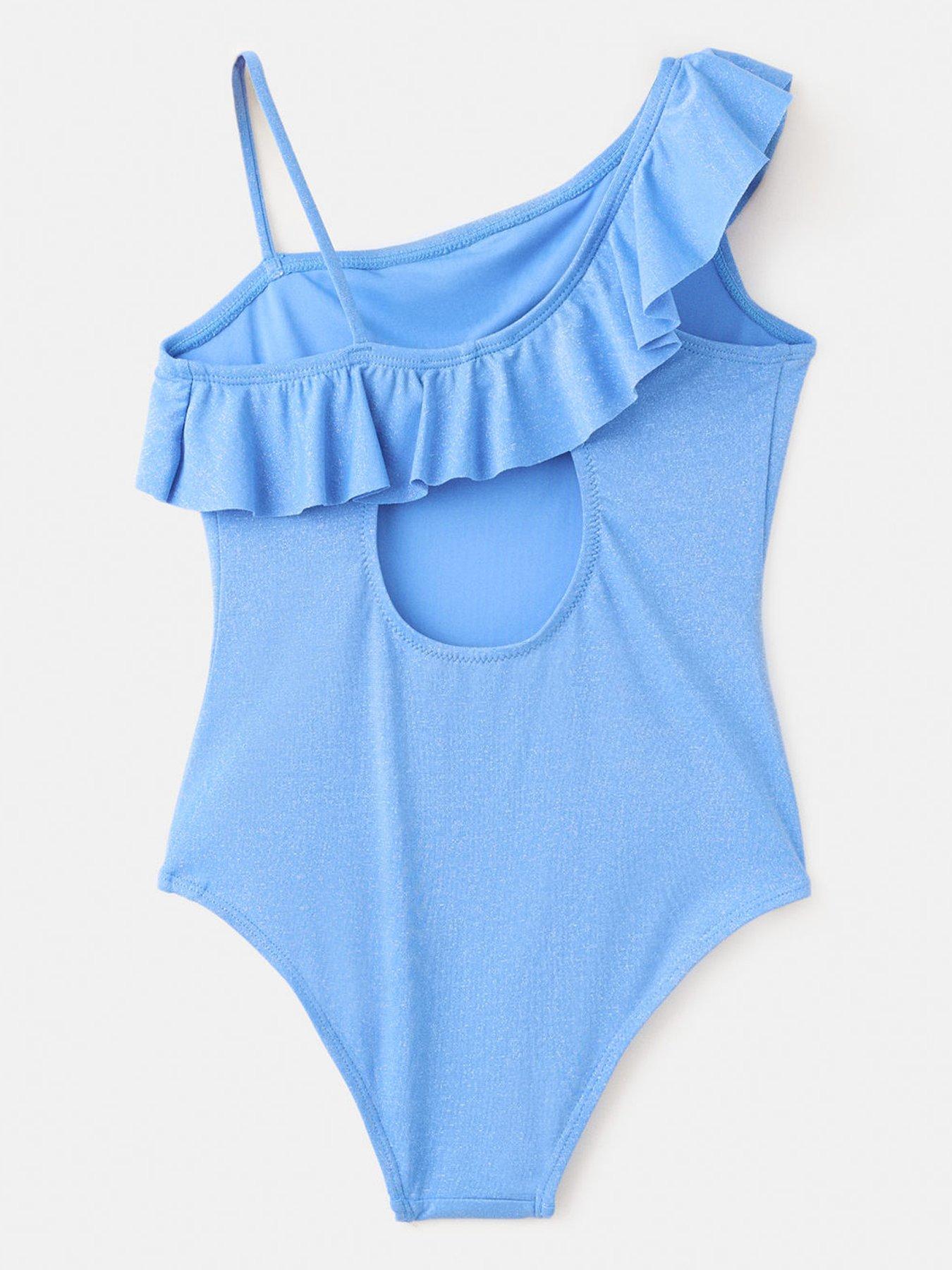 Image 2 of 4 of Mango Girls 1 Shoulder Swimsuit - Blue