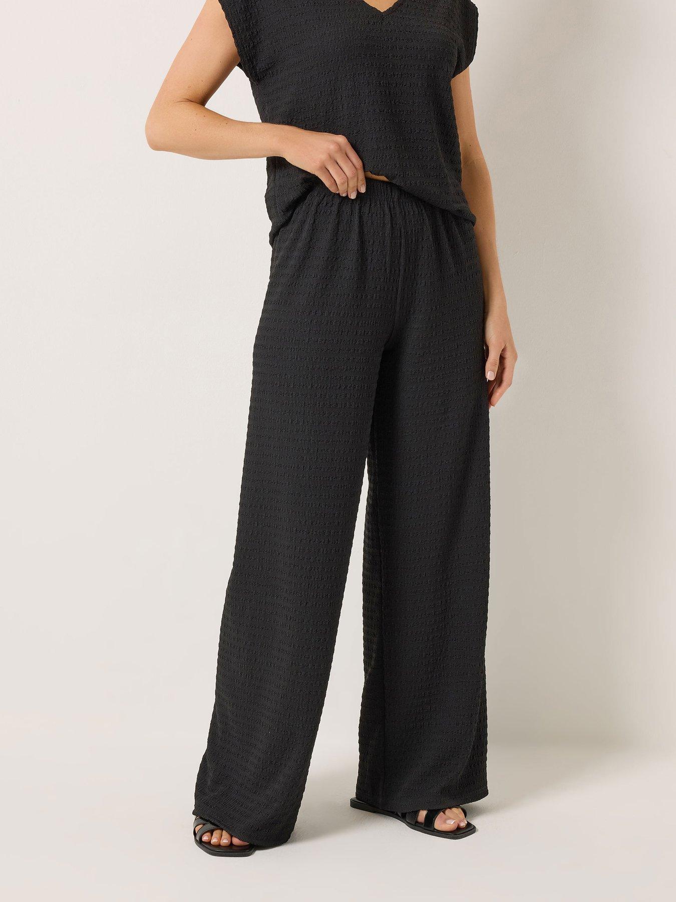 Long Tall Sally Tall Bubble Textured Wide Leg Trousers 34"