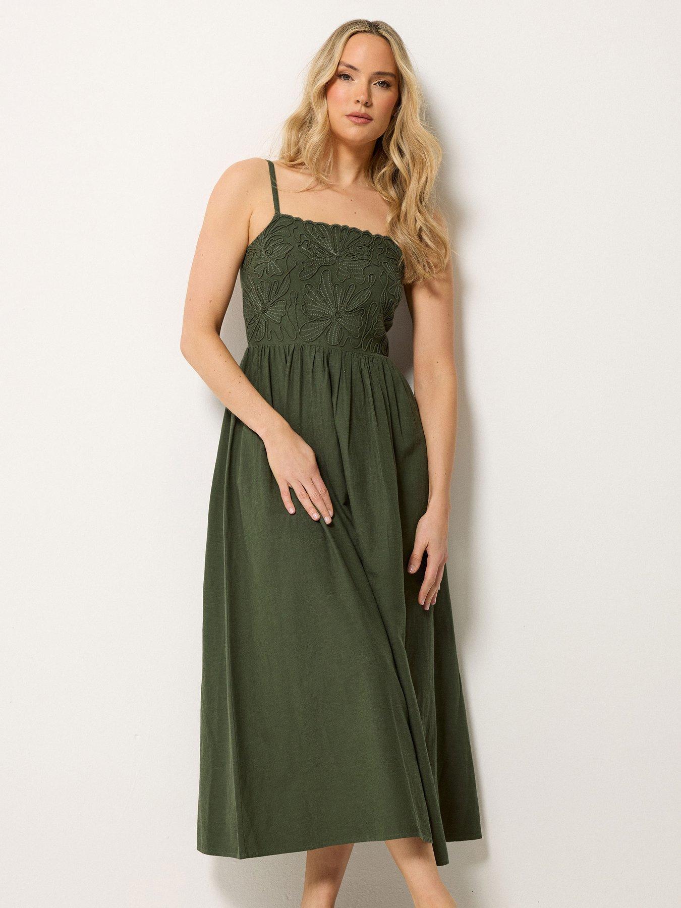 Image 1 of 4 of Long Tall Sally Tall Linen Cornelli Midi Dress