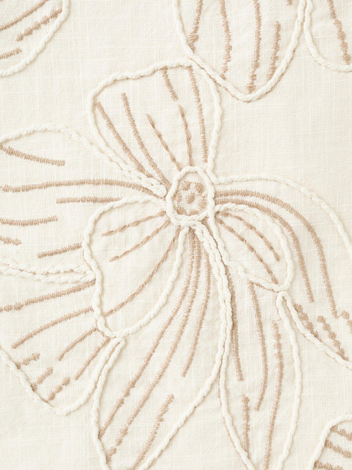 Image 4 of 4 of Mango Girls Flower Embroidered Co-Ord Blouse - Beige